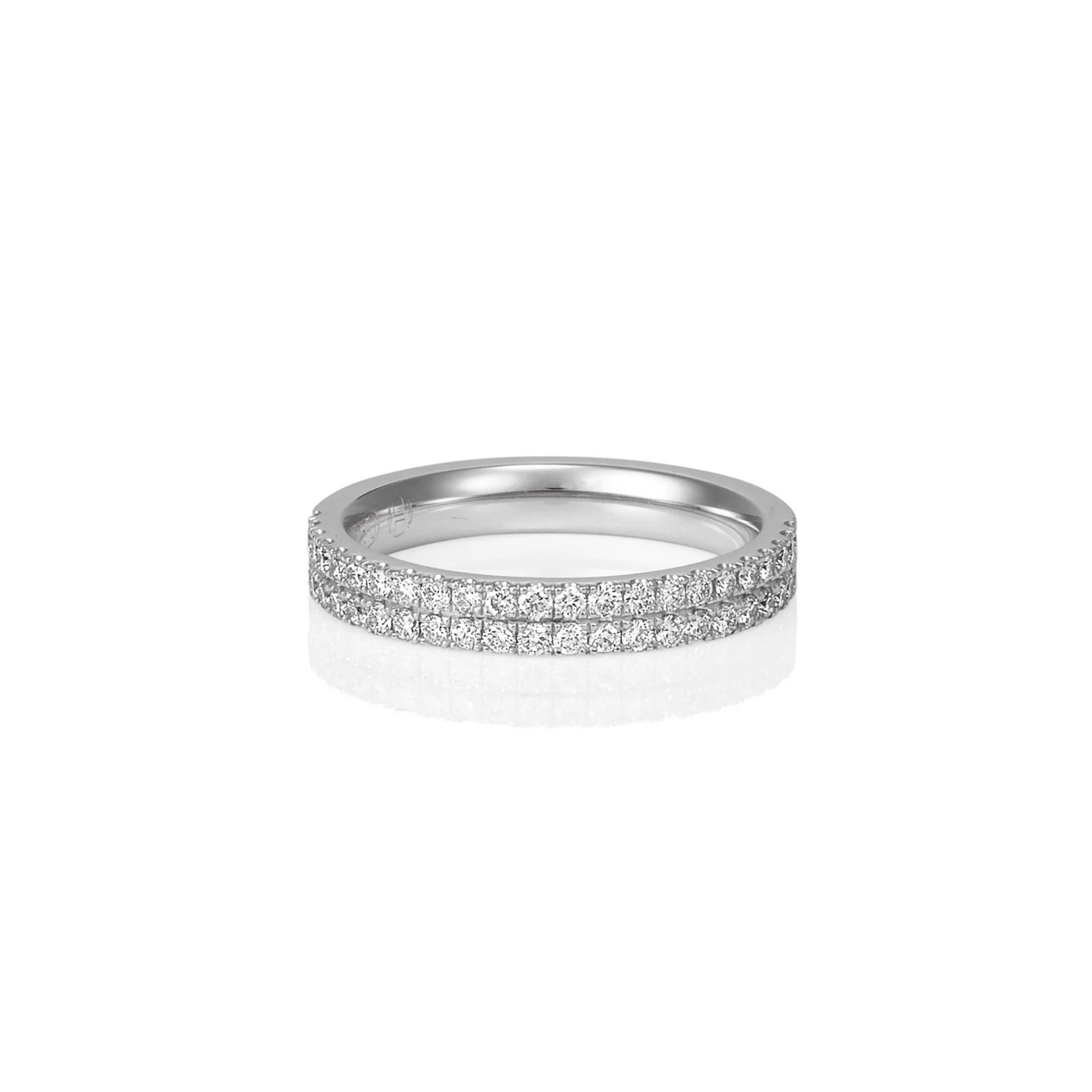 WHITE GOLD DOUBLE ROW CUT CLAW RING