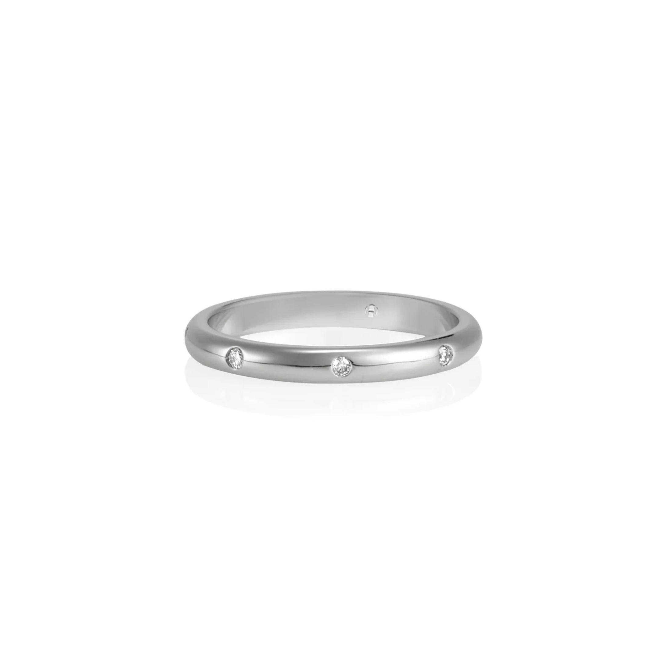 WHITE GOLD DROP SET DIAMOND PINKY RING