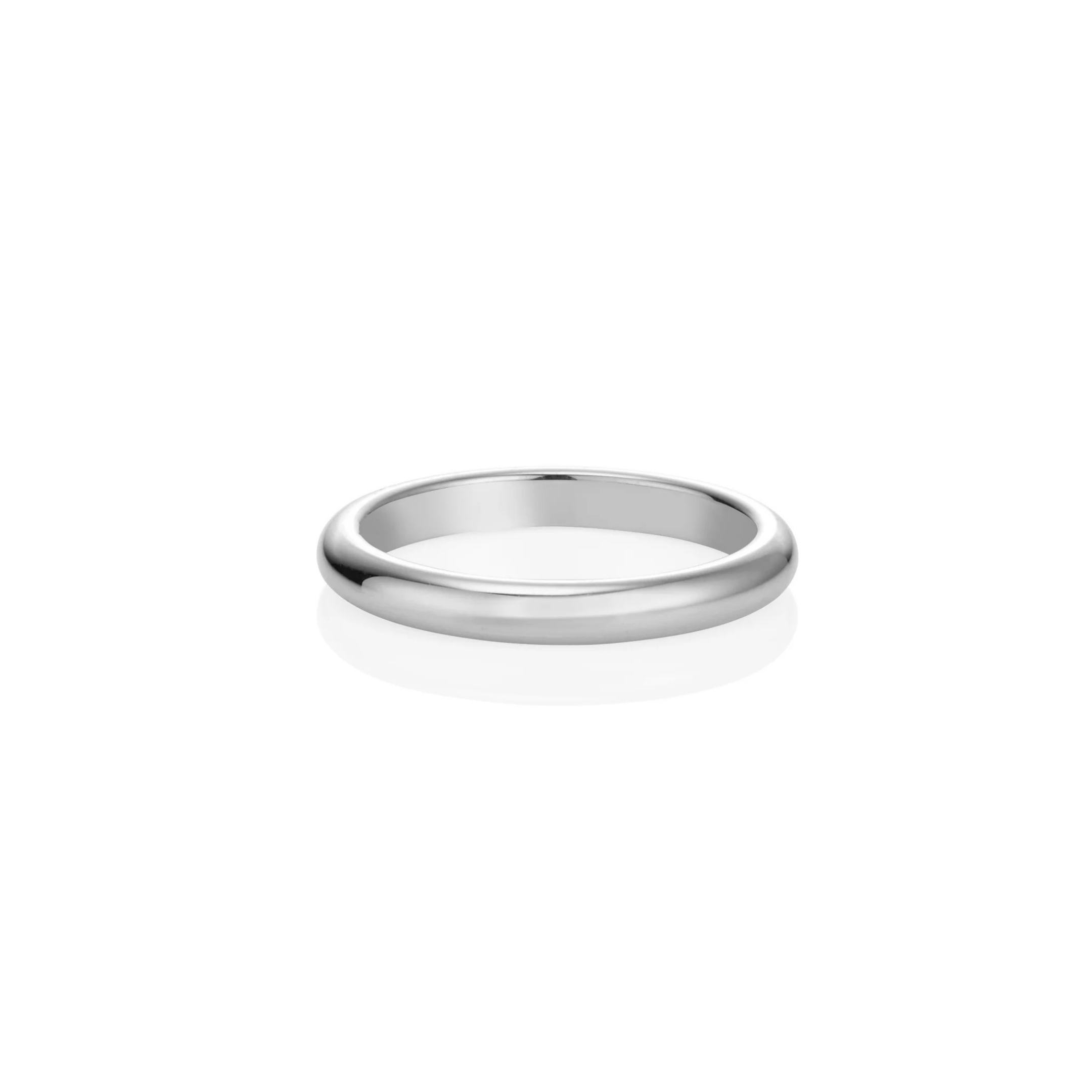 WHITE GOLD HALF ROUNDED BAND