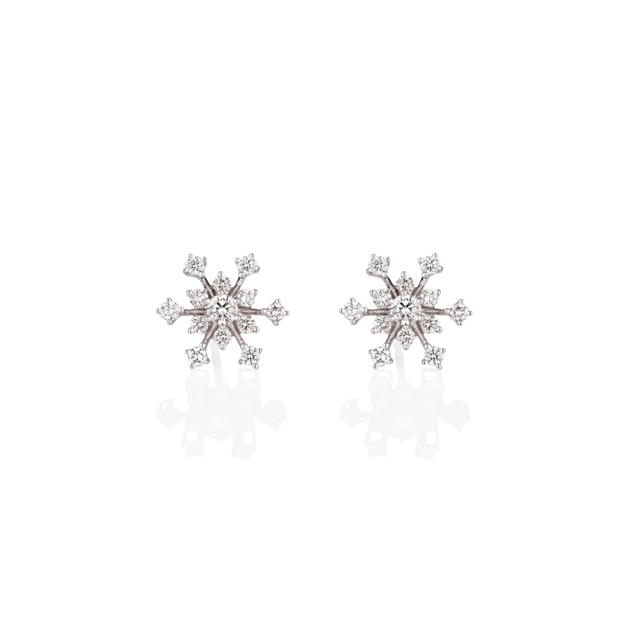 WHITE GOLD SNOWFLAKE EARRINGS