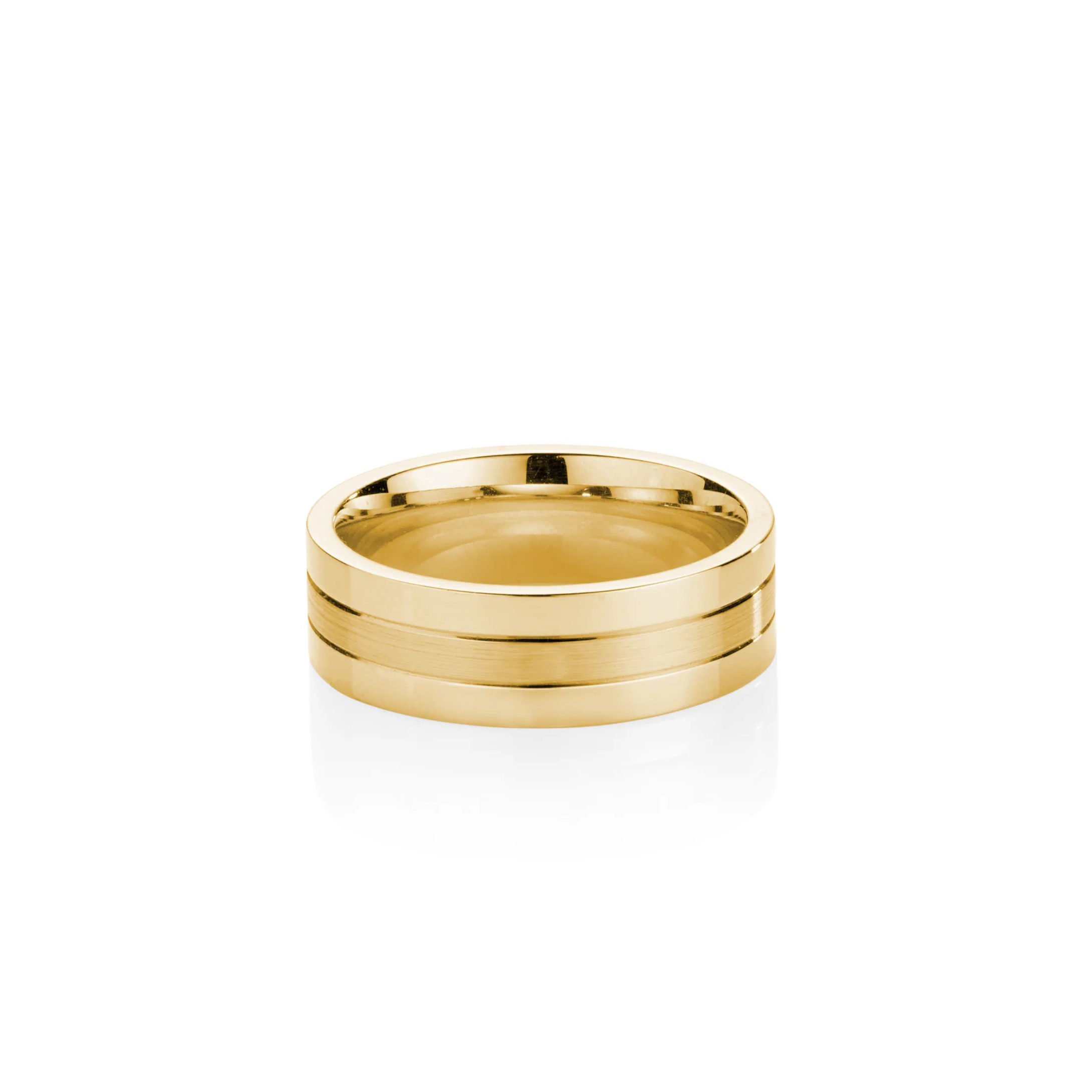 YELLOW GOLD POLISHED & MATTE WEDDER
