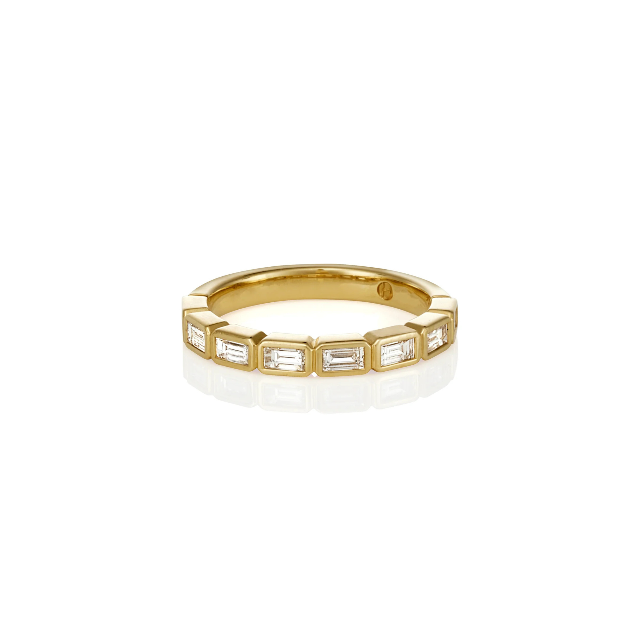 YELLOW GOLD BEZEL BAGUETTE RING