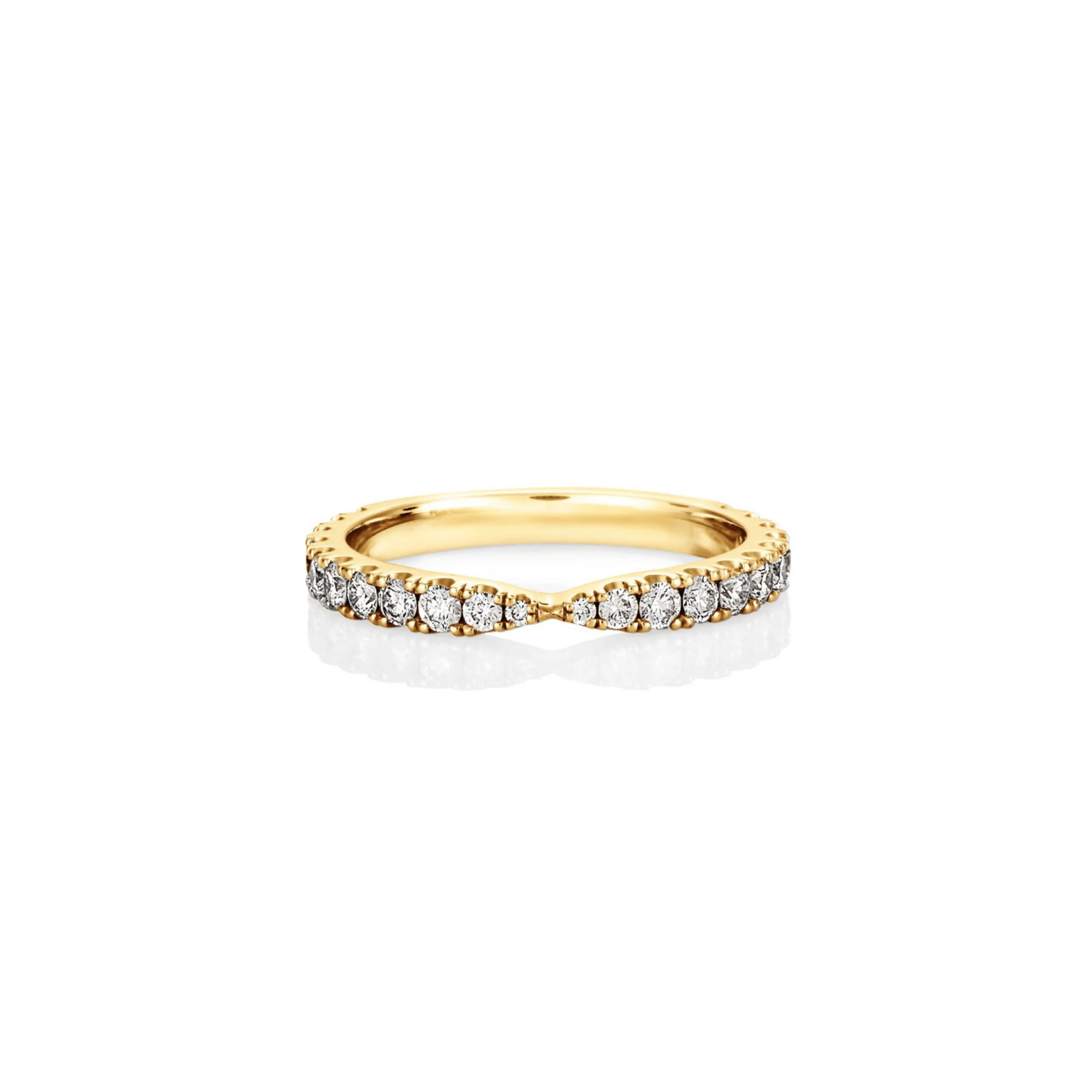 YELLOW GOLD CLAW SET PINCHED BAND