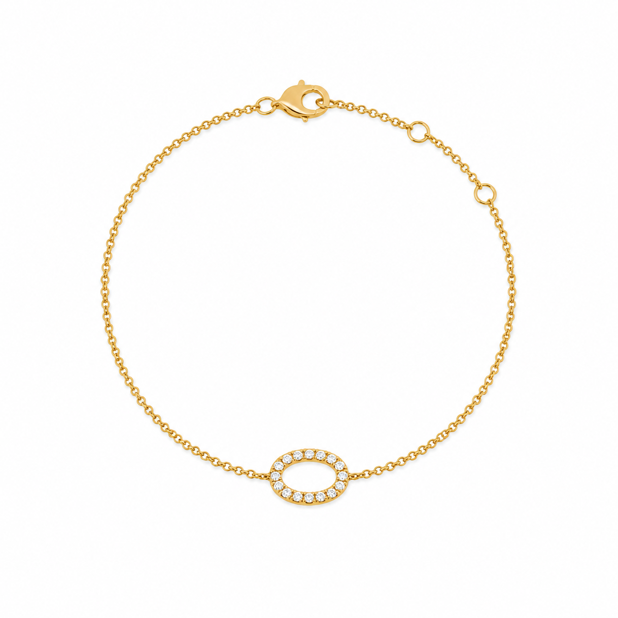YELLOW GOLD DIAMOND OVAL BRACELET