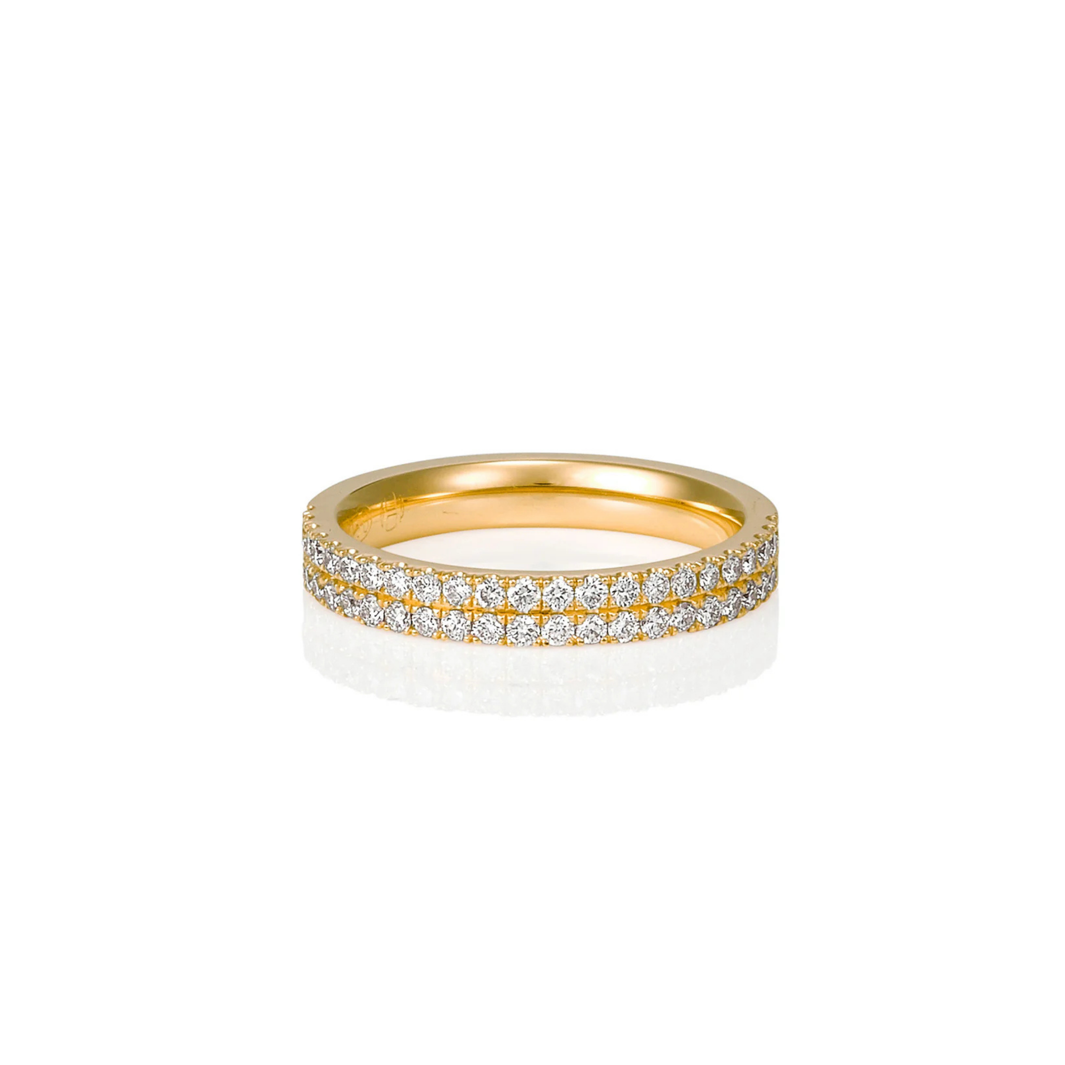 YELLOW GOLD DOUBLE ROW CUT CLAW RING