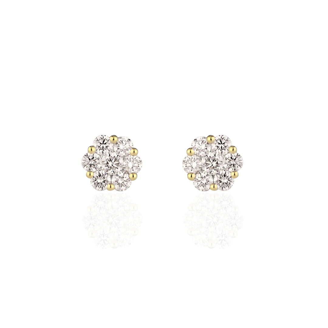 YELLOW GOLD FLOWER STUDS