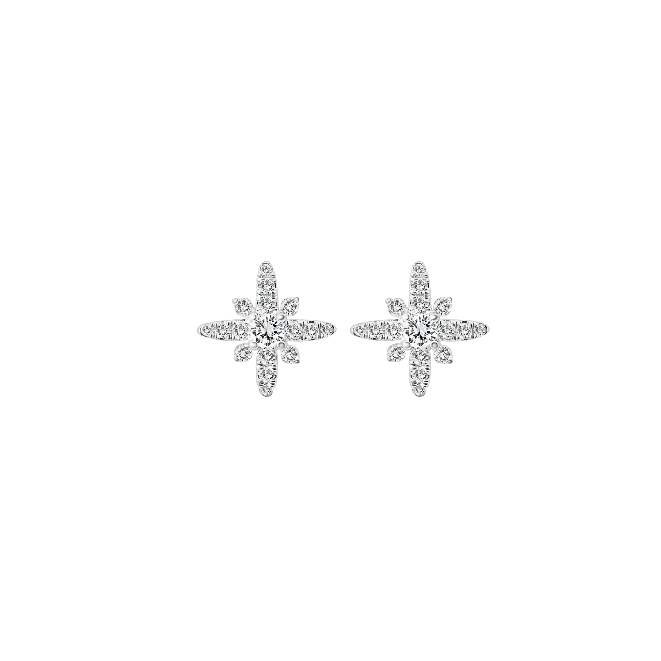WHITE GOLD STARBURST STUDS