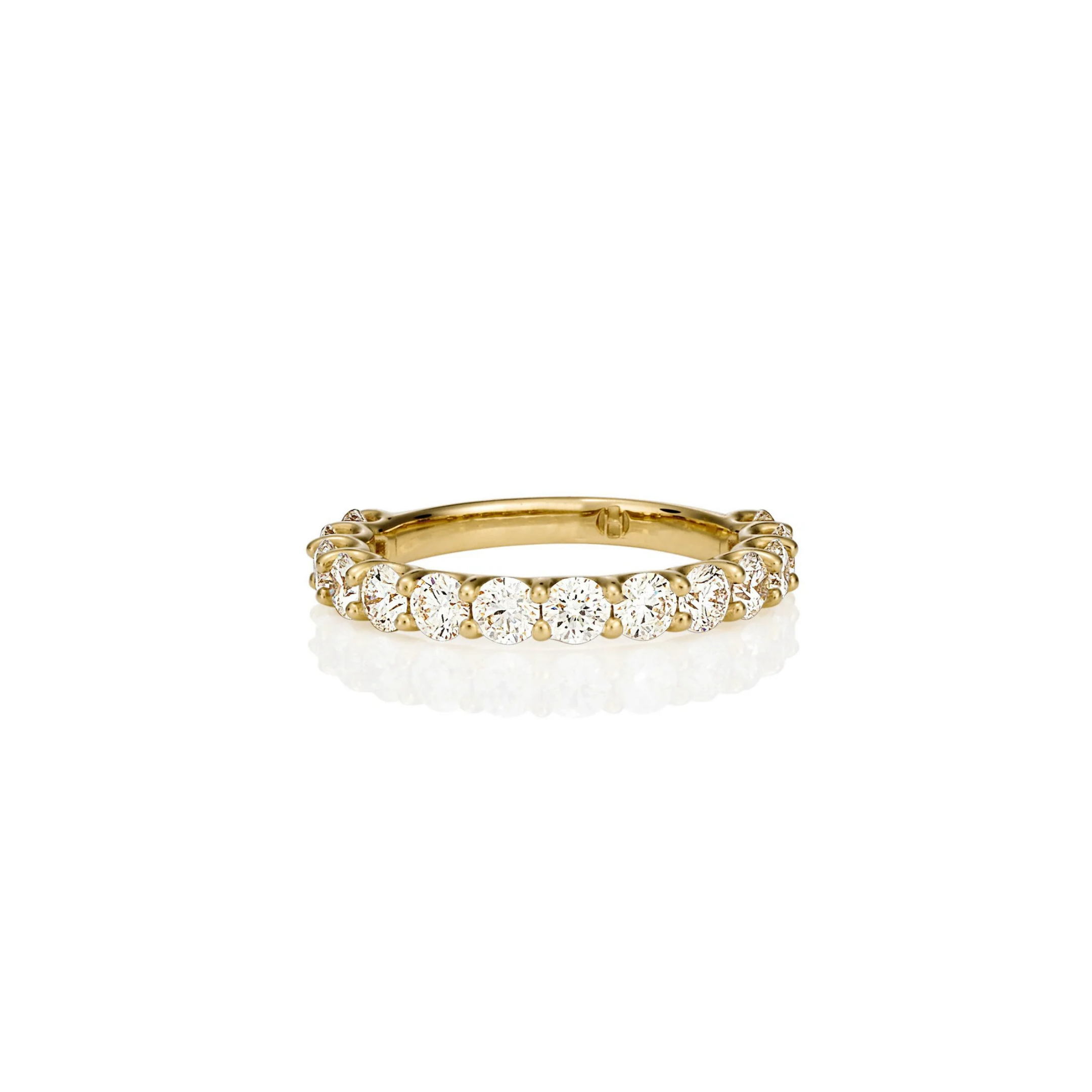 YELLOW GOLD SHARED CLAW DIAMOND RING 1.40ct