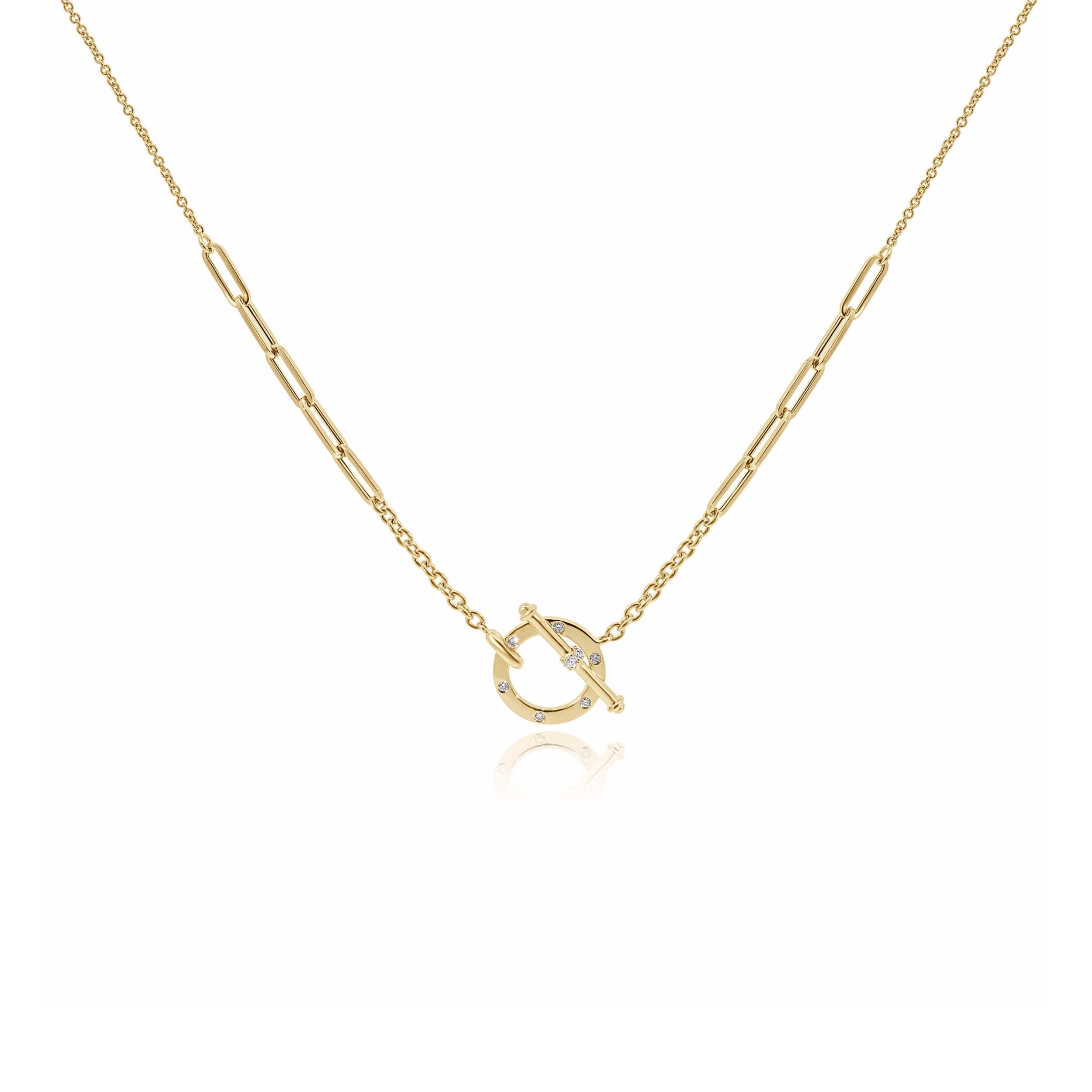 PAPERCLIP CHAIN FOB NECKLACE