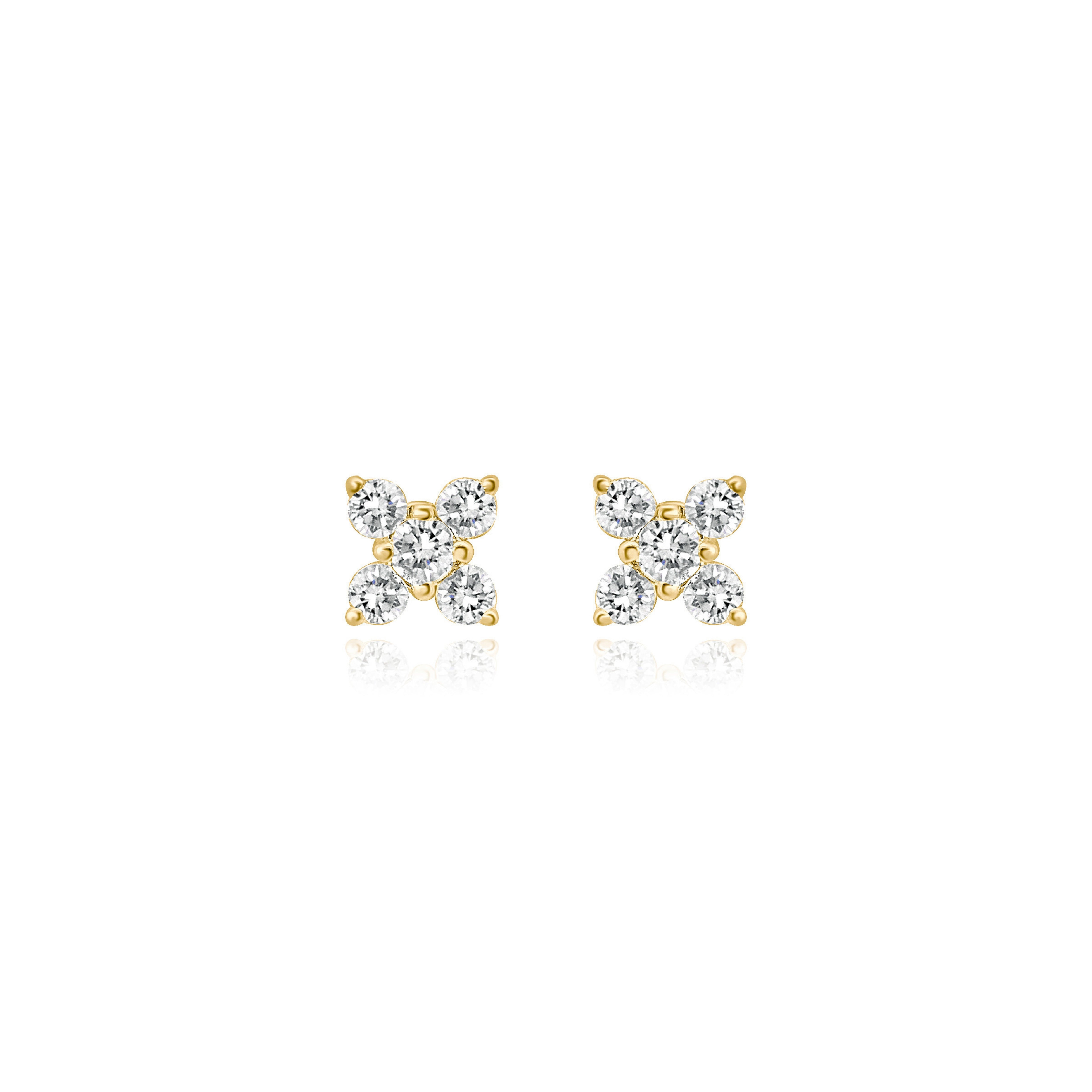 YELLOW GOLD PETITE FLOWER STUDS
