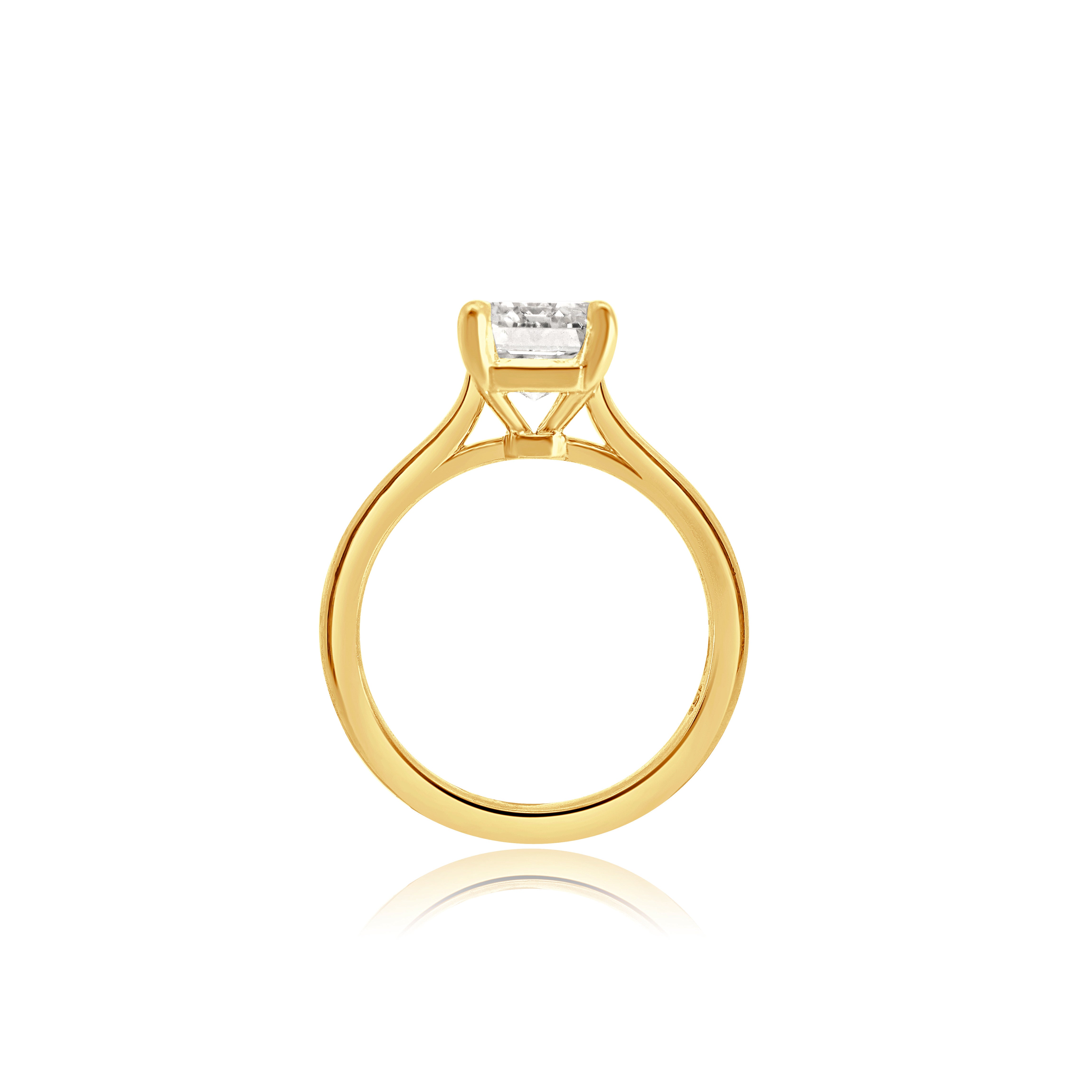 LAB GROWN EMERALD CUT SOLITAIRE ENGAGEMENT RING