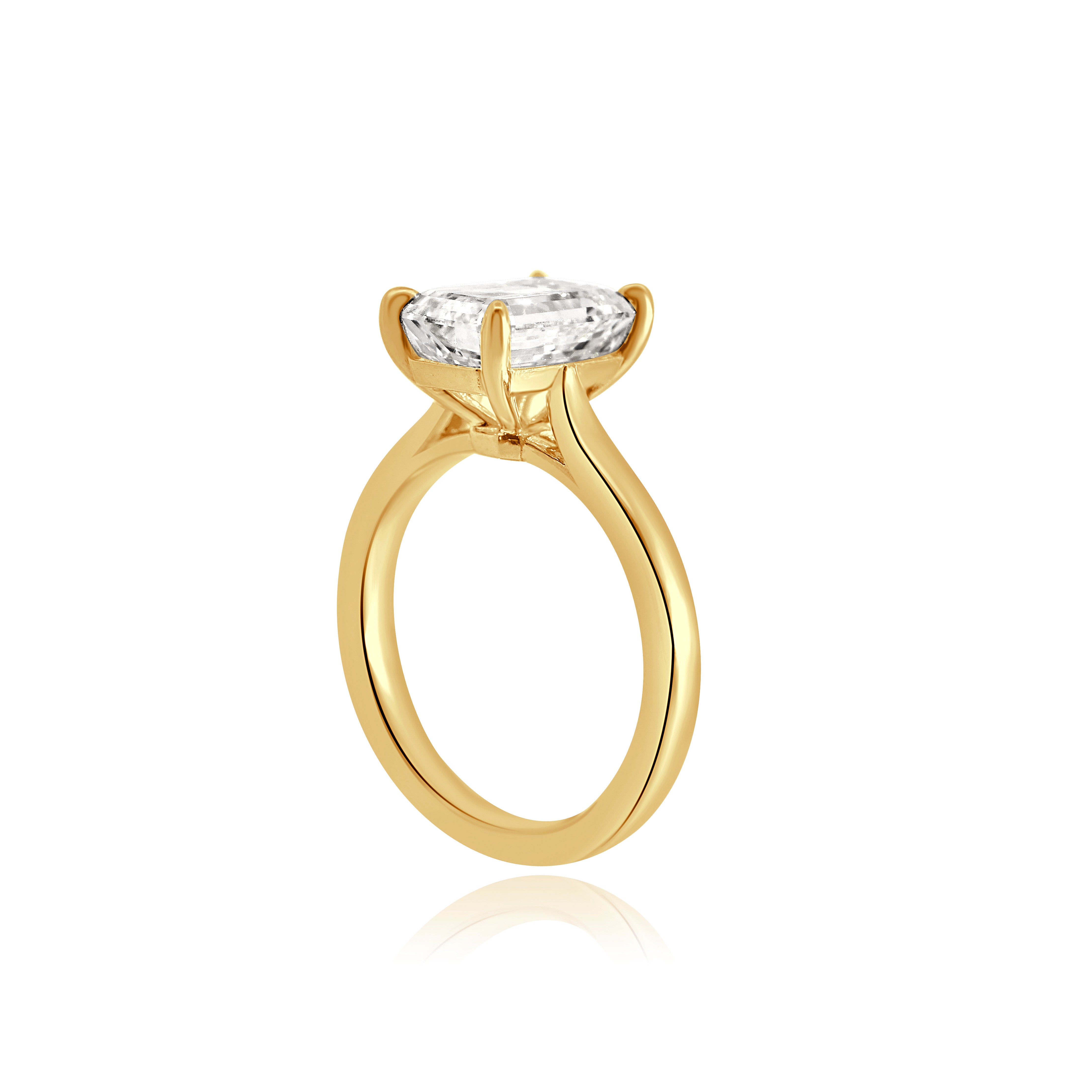 LAB GROWN EMERALD CUT SOLITAIRE ENGAGEMENT RING