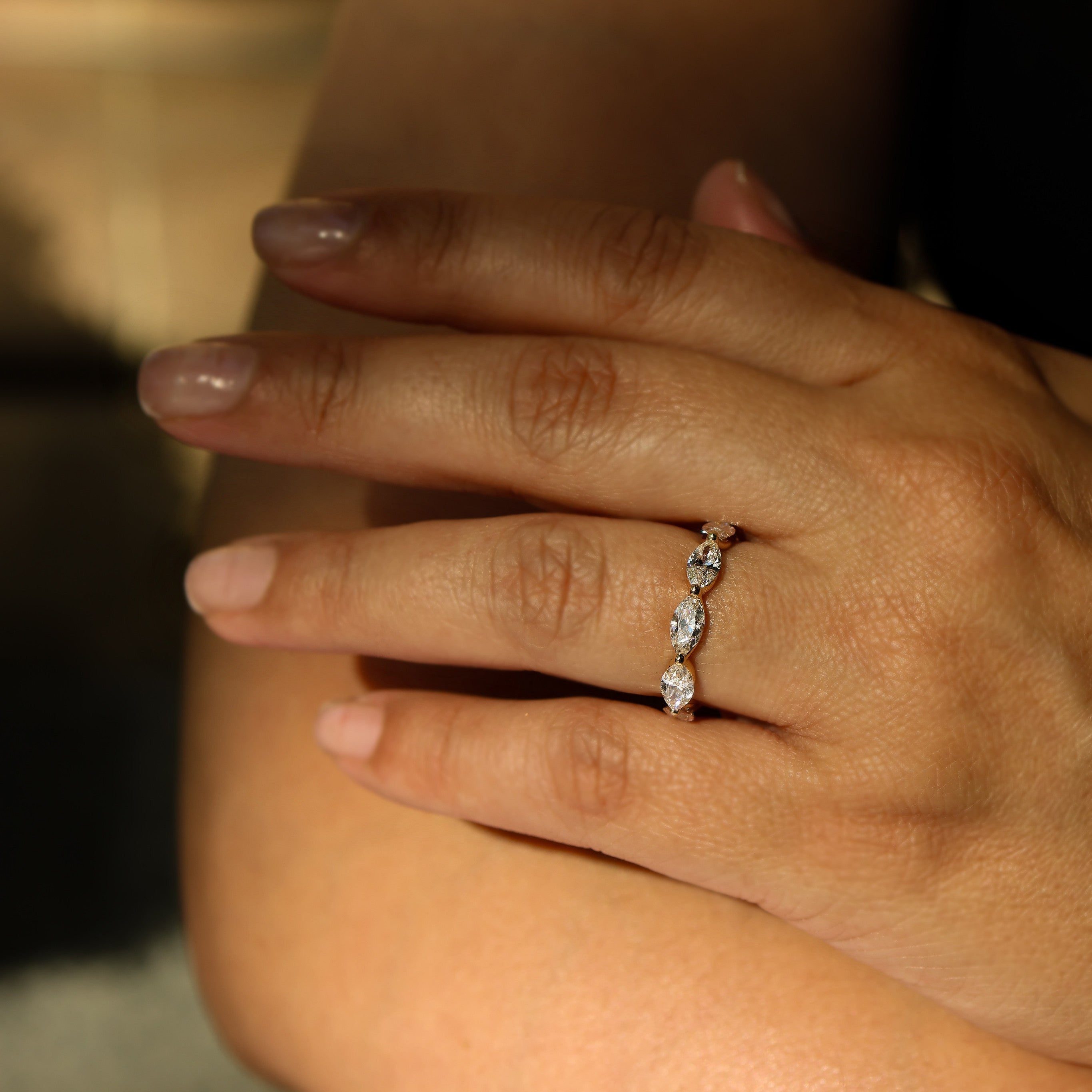 MARQUISE CUT LAB GROWN ETERNITY RING