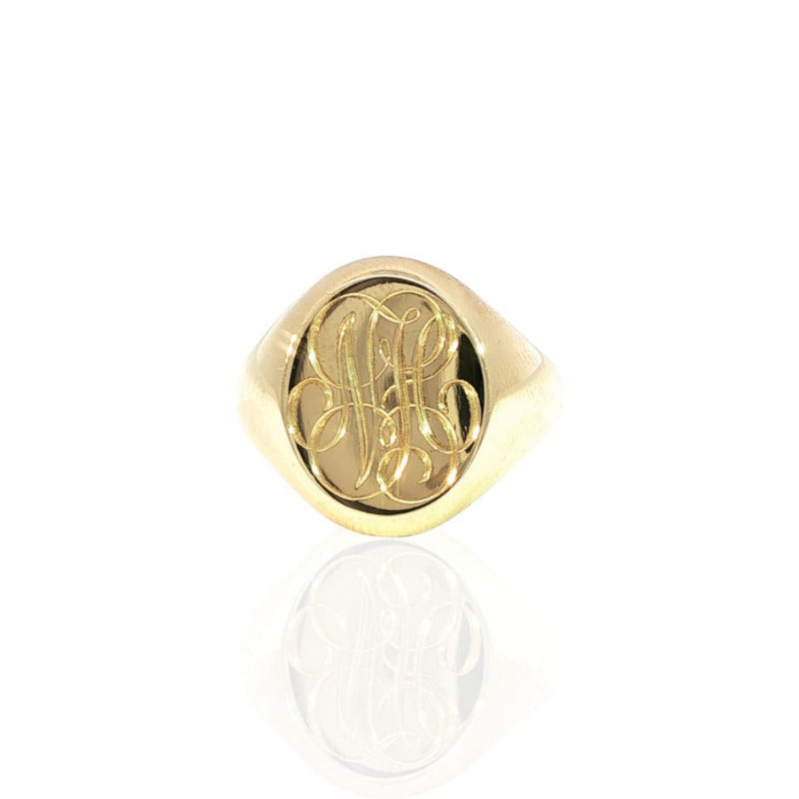 LONDON ENGRAVER MONOGRAM SIGNET RING