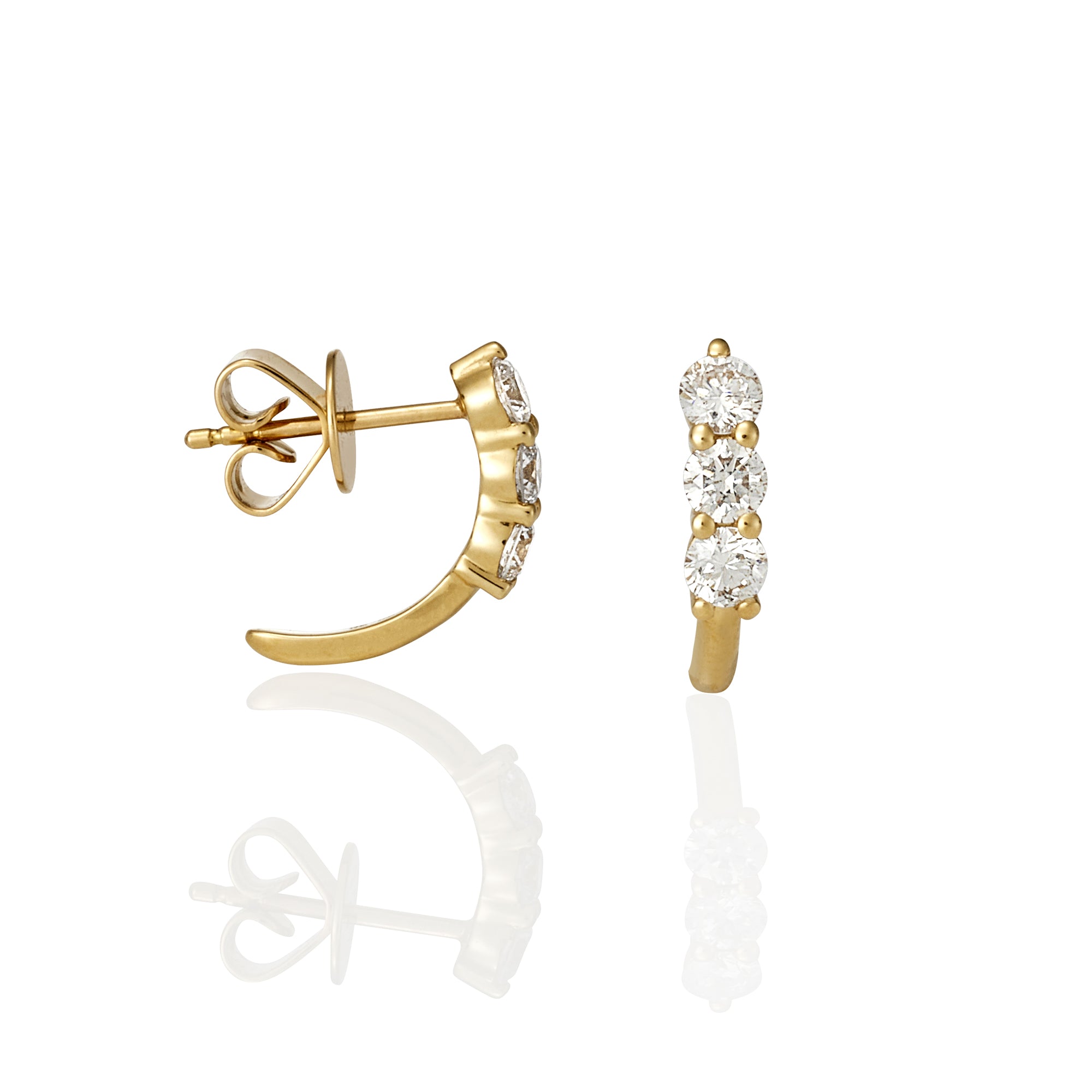 DIAMOND MINI HALF HOOPS 0.58CT