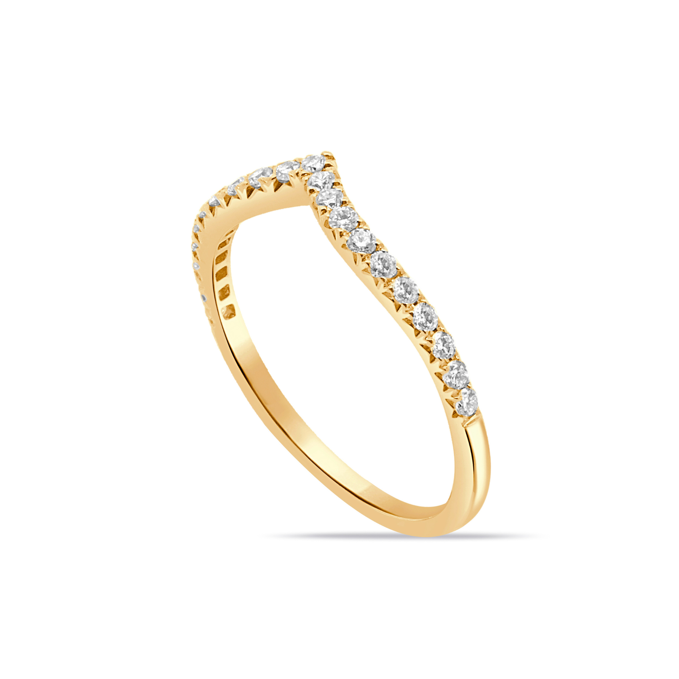 YELLOW GOLD CUT CLAW PEAK RING