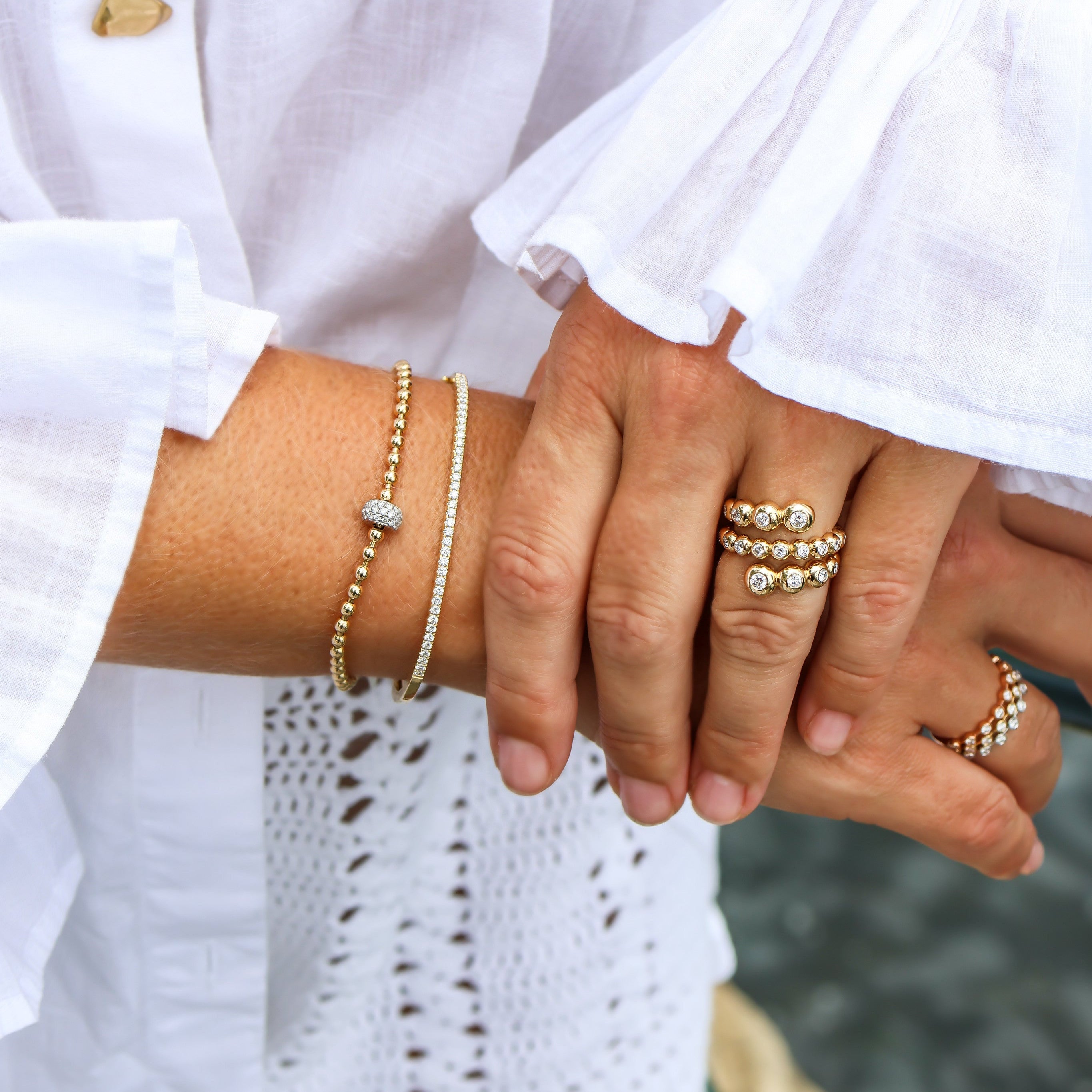 GOLD BEAD & DIAMOND BRACELET