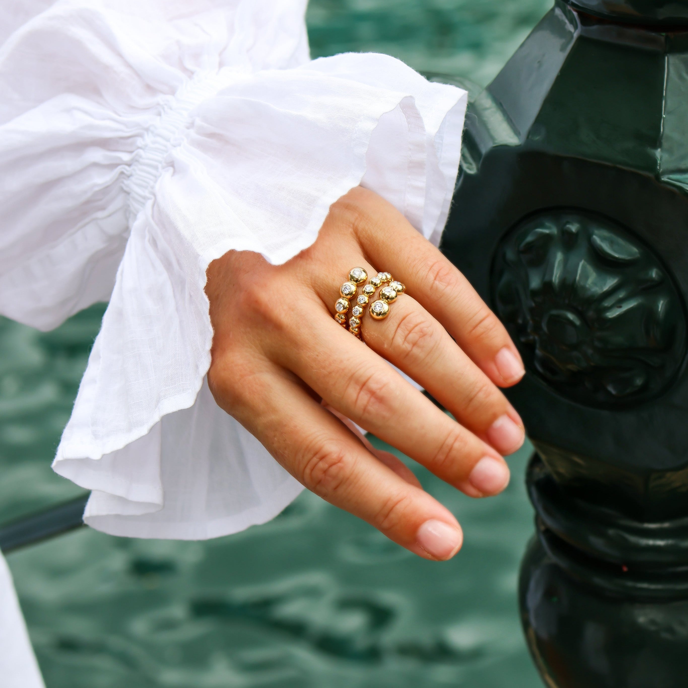 BEZEL SET WRAP AROUND RING