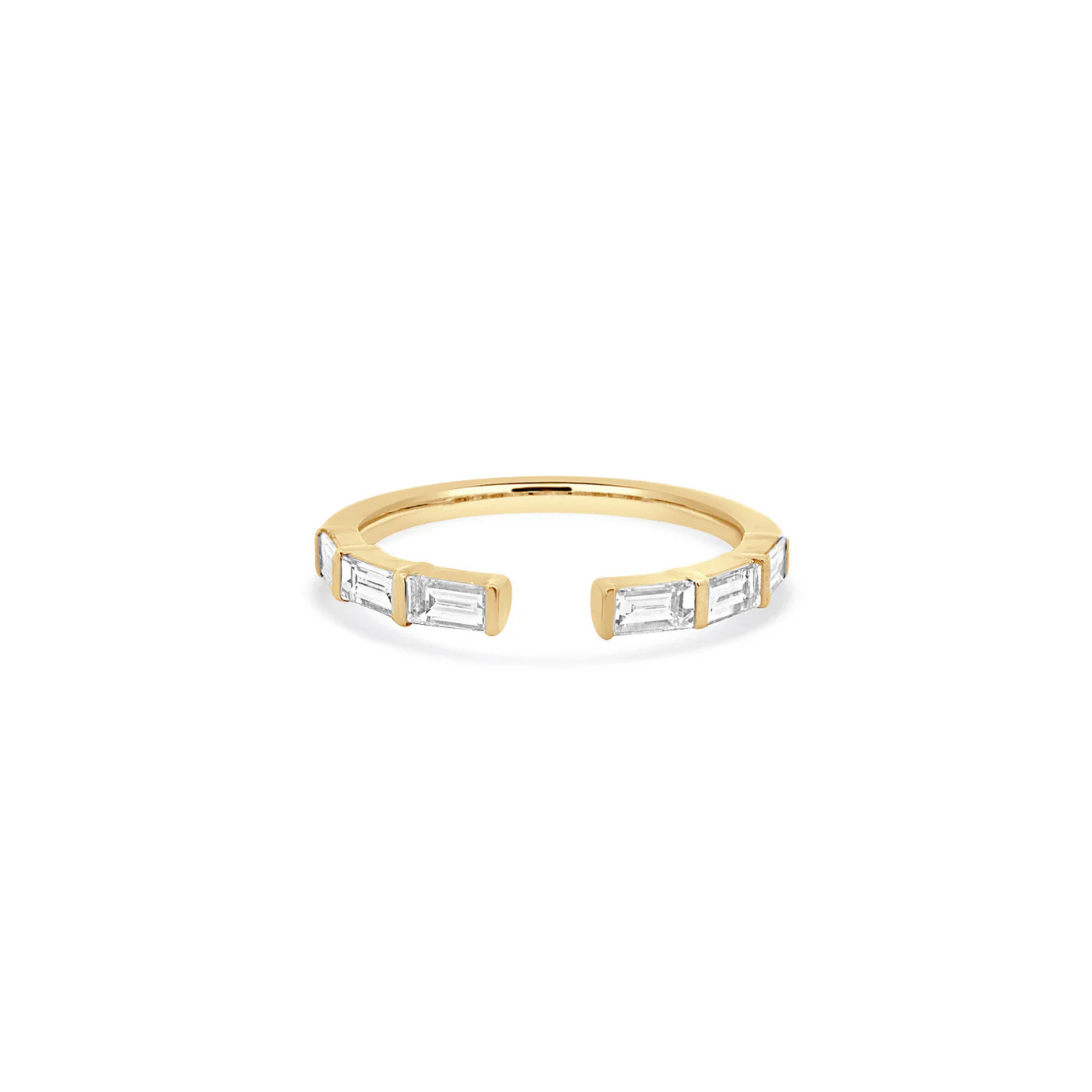 YELLOW GOLD BAGUETTE SPLIT RING