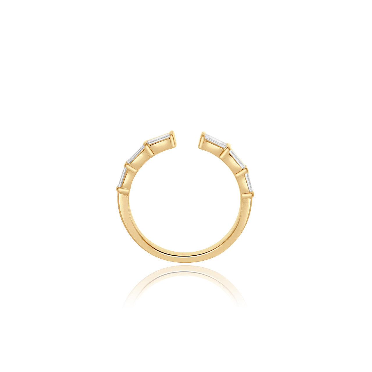 YELLOW GOLD BAGUETTE SPLIT RING