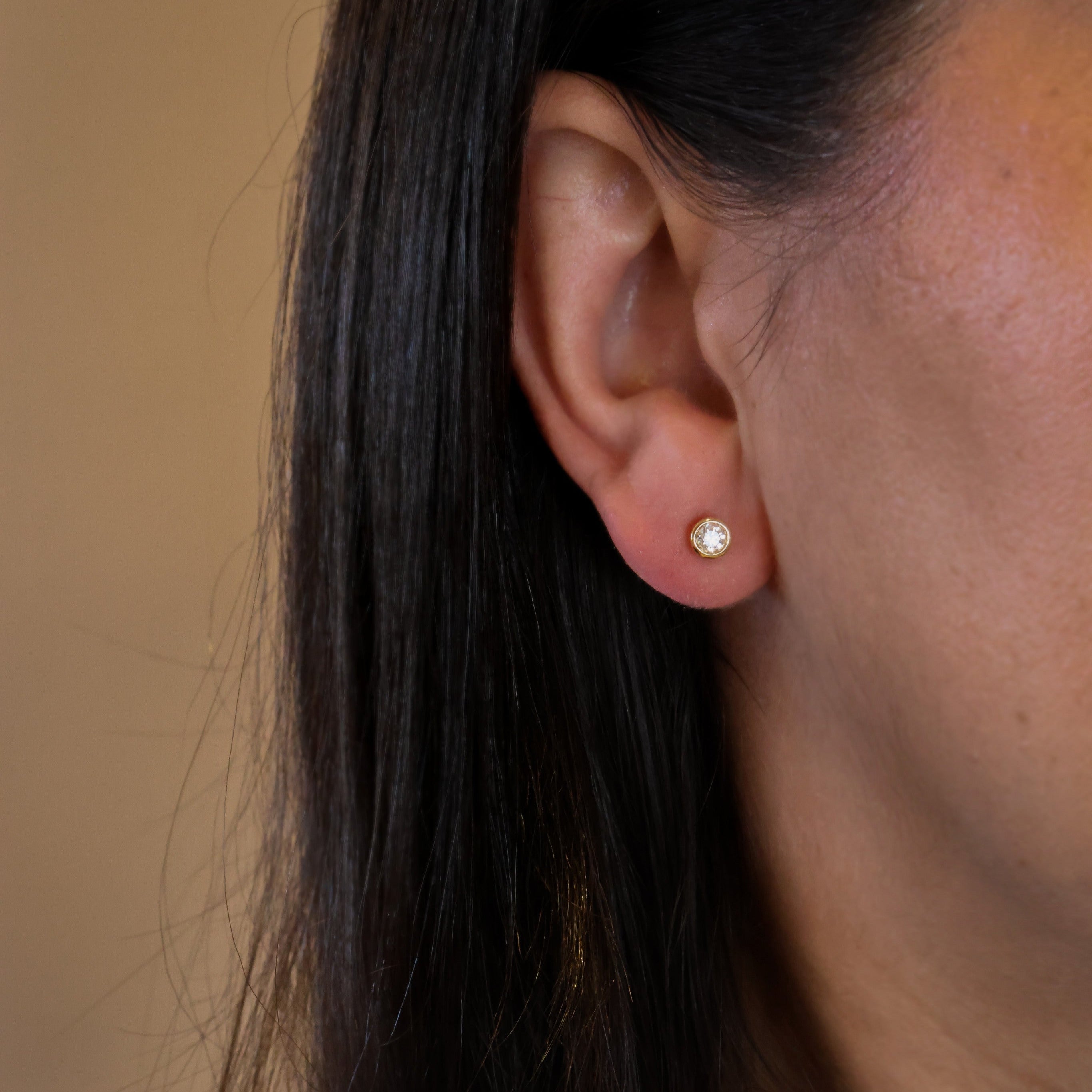 BEZEL SET DIAMOND STUDS 0.28CT