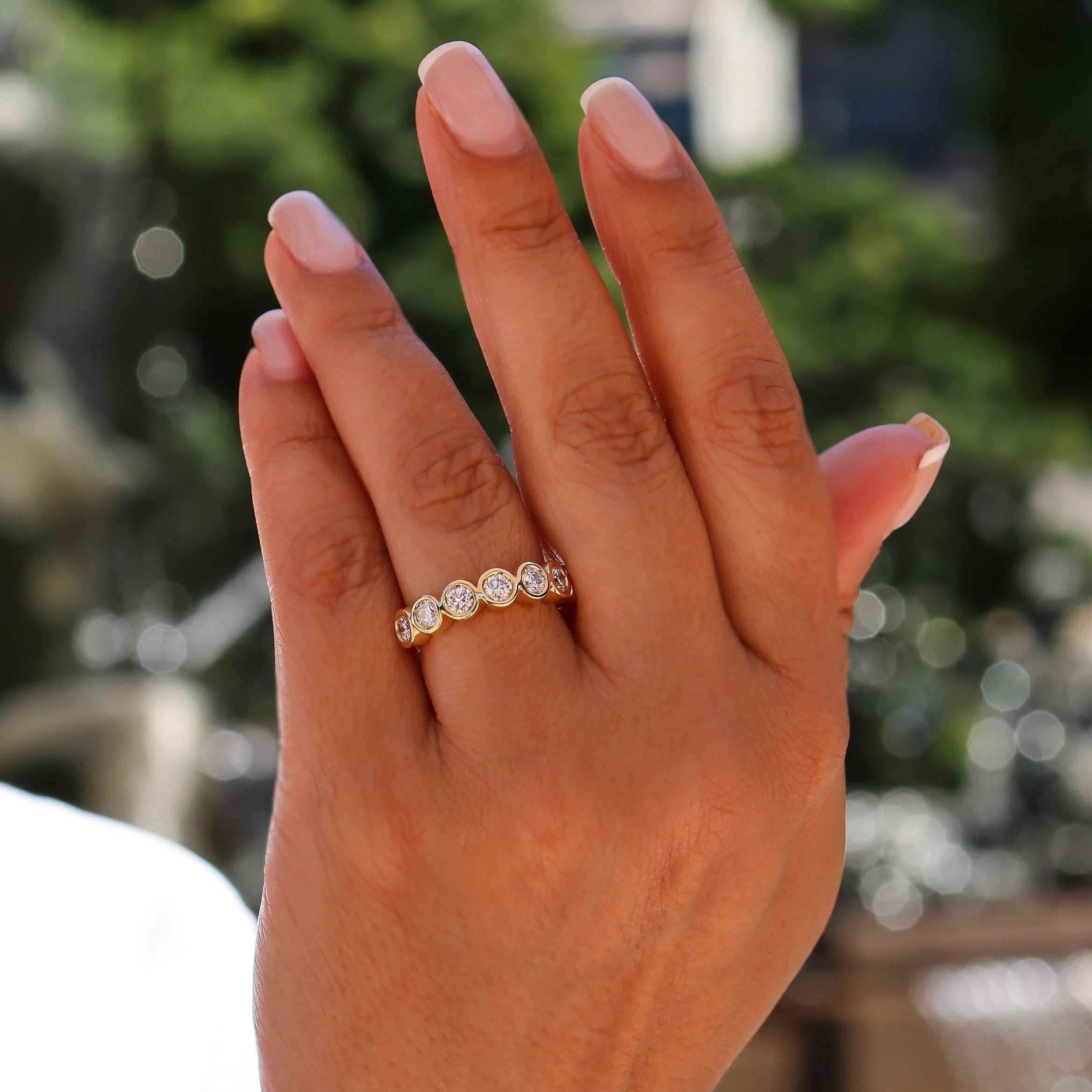 BEZEL SET ROUND DIAMOND RING