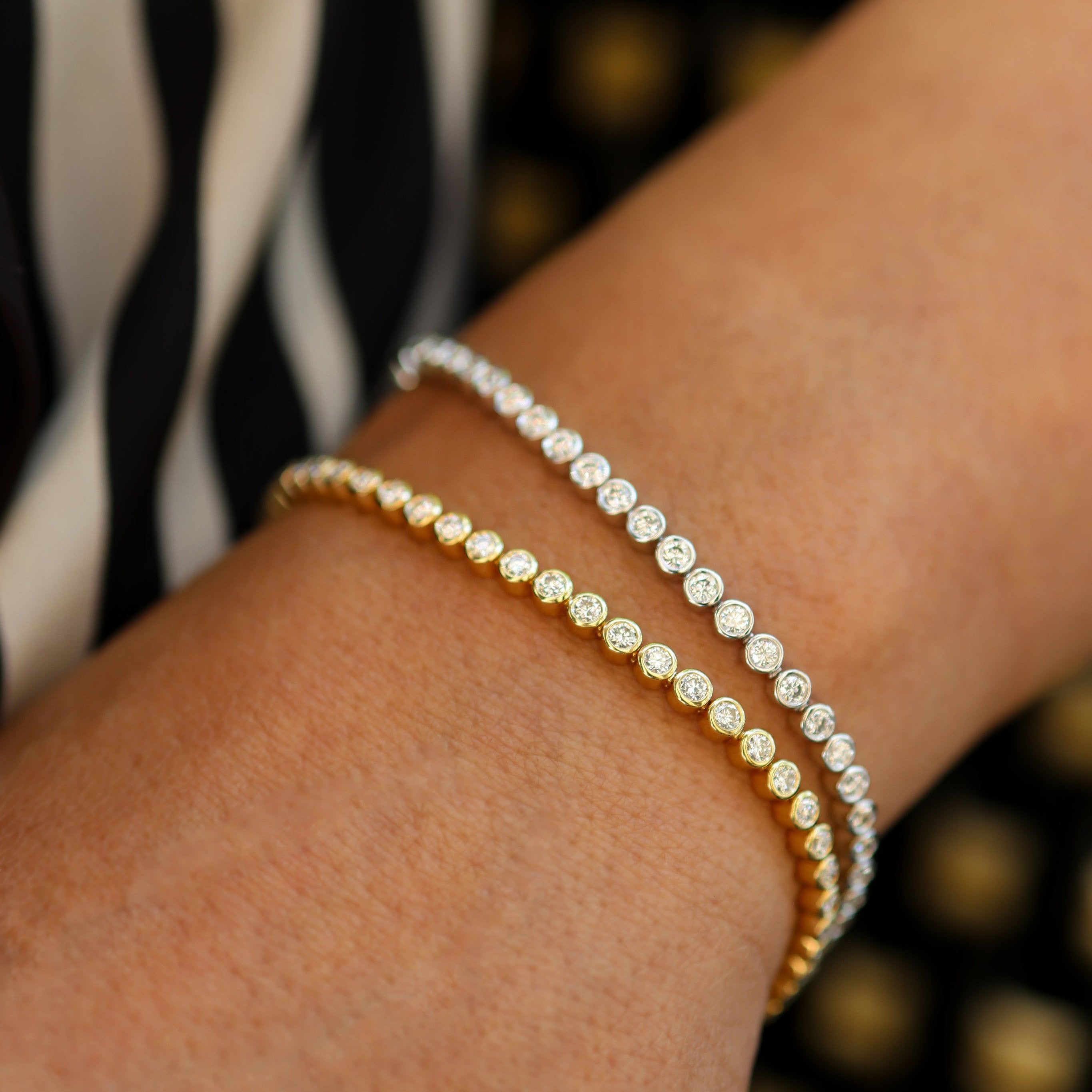 BEZEL SET DIAMOND TENNIS BRACELET