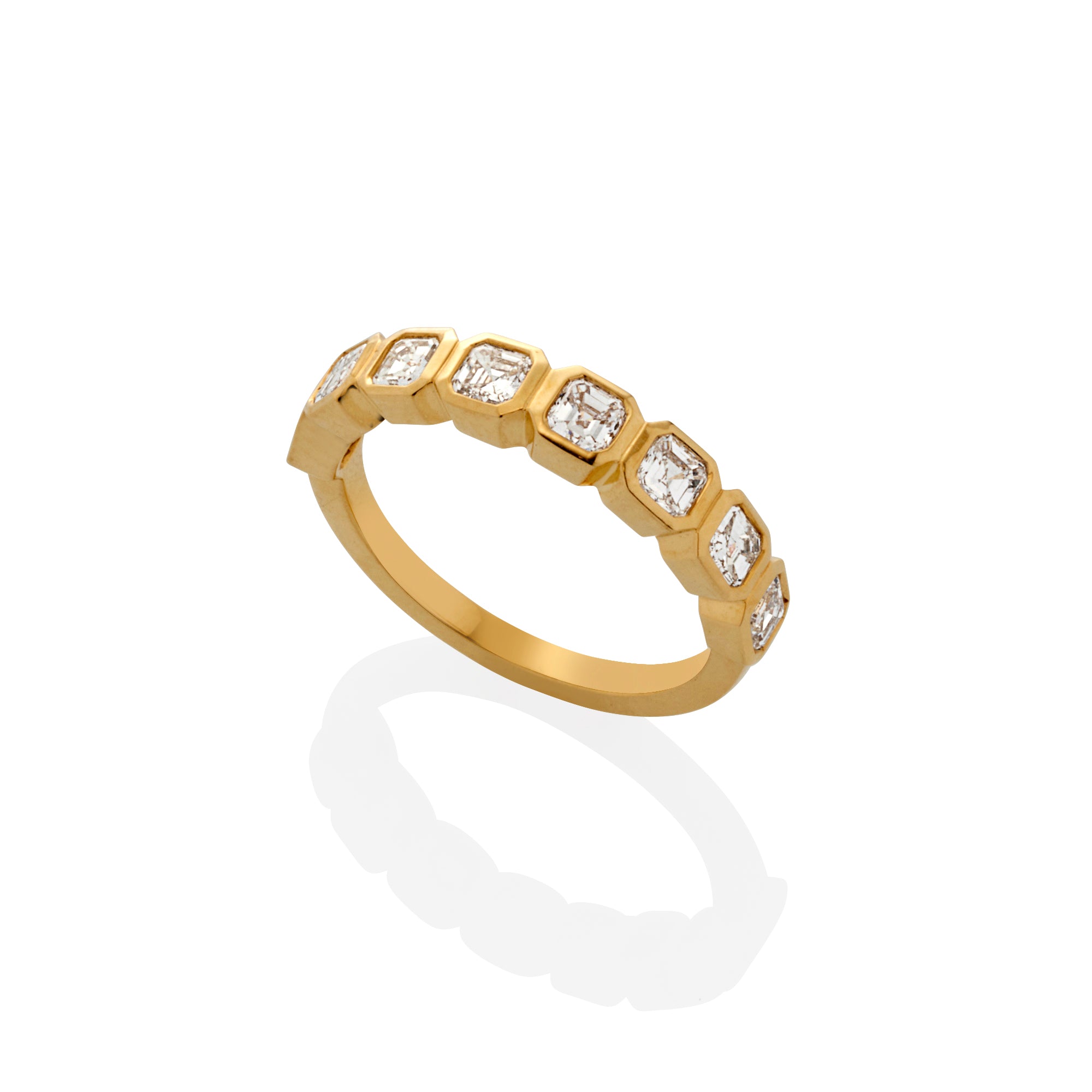 FLAT BEZEL ASSCHER CUT DIAMOND RING