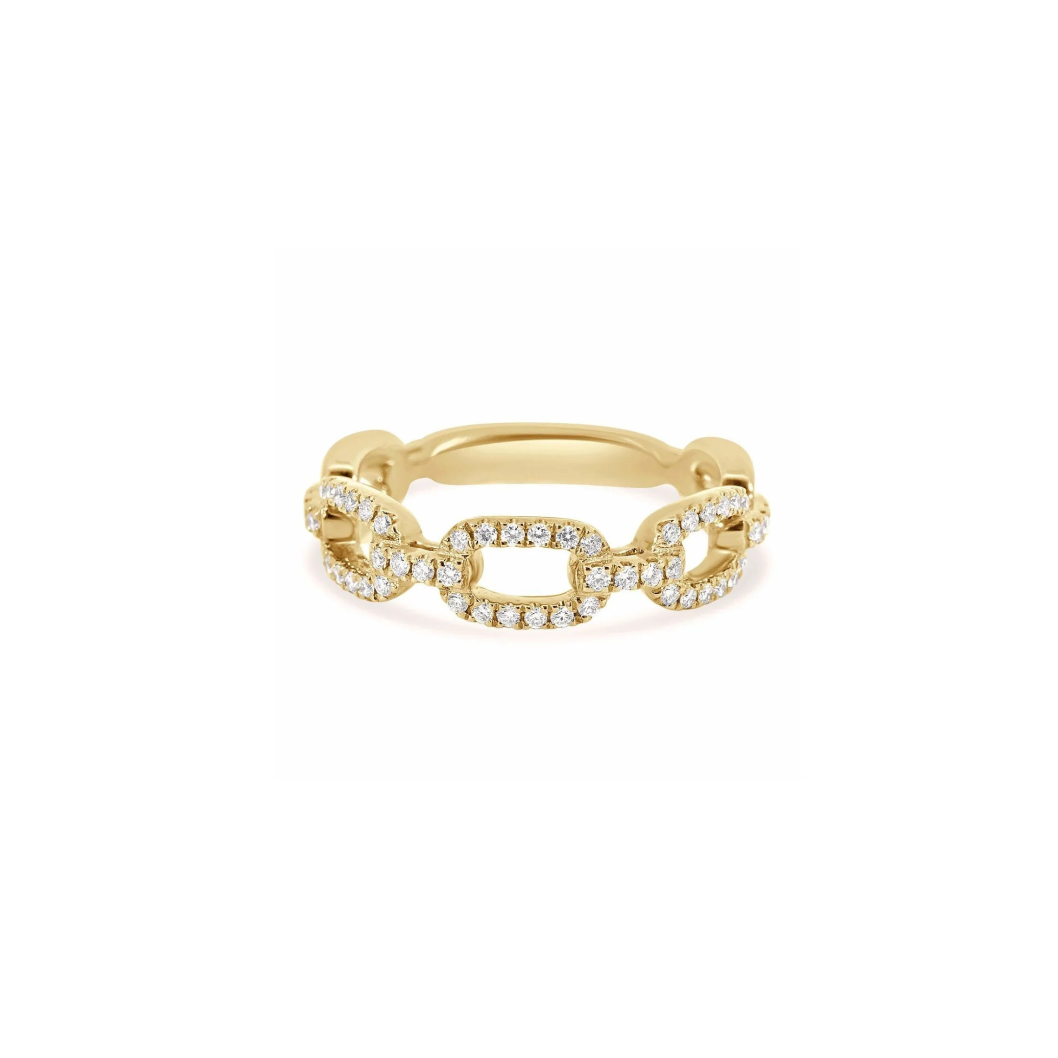 YELLOW GOLD DIAMOND CHAIN LINK RING