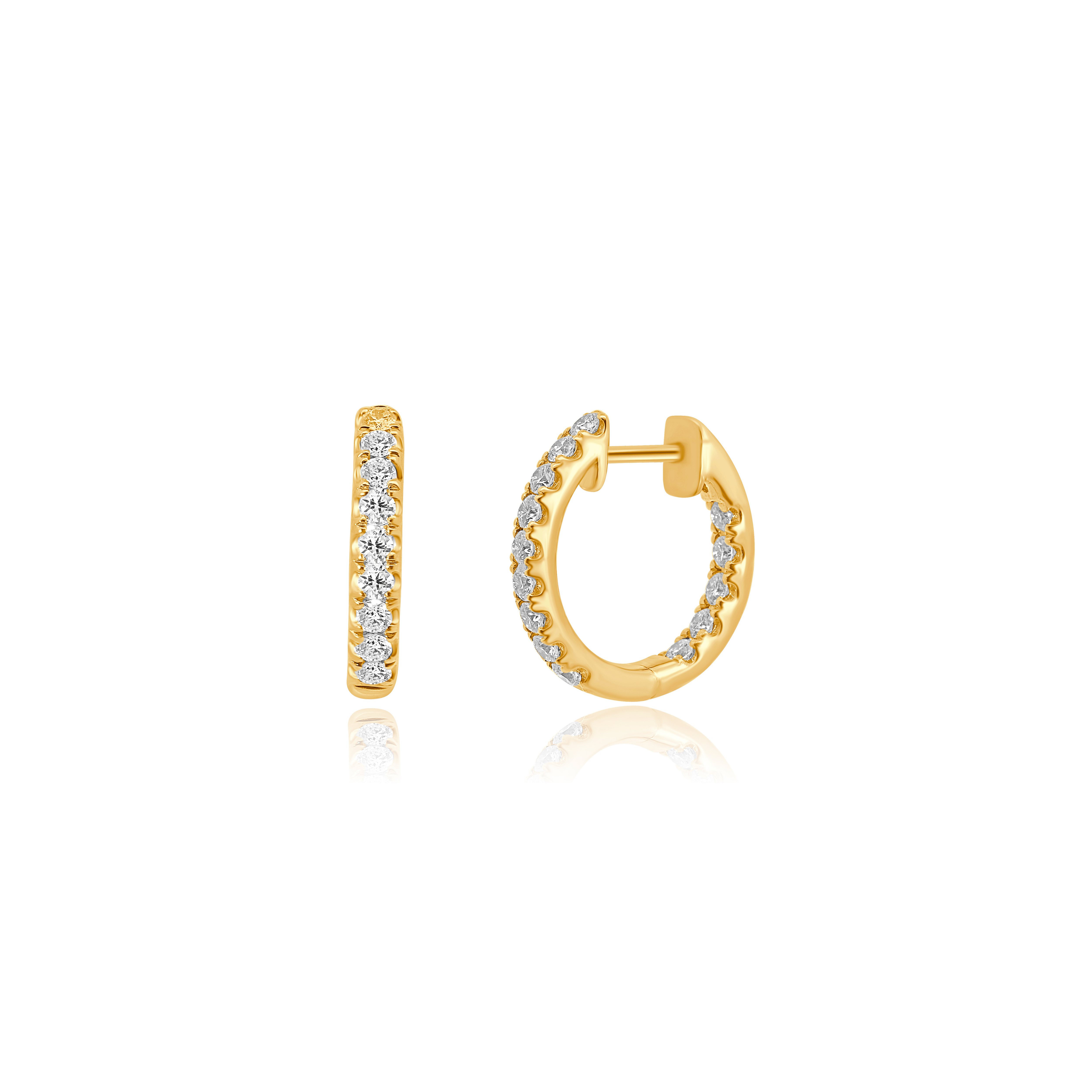 PETITE INSIDE/OUTSIDE DIAMOND HOOPS 0.84CT