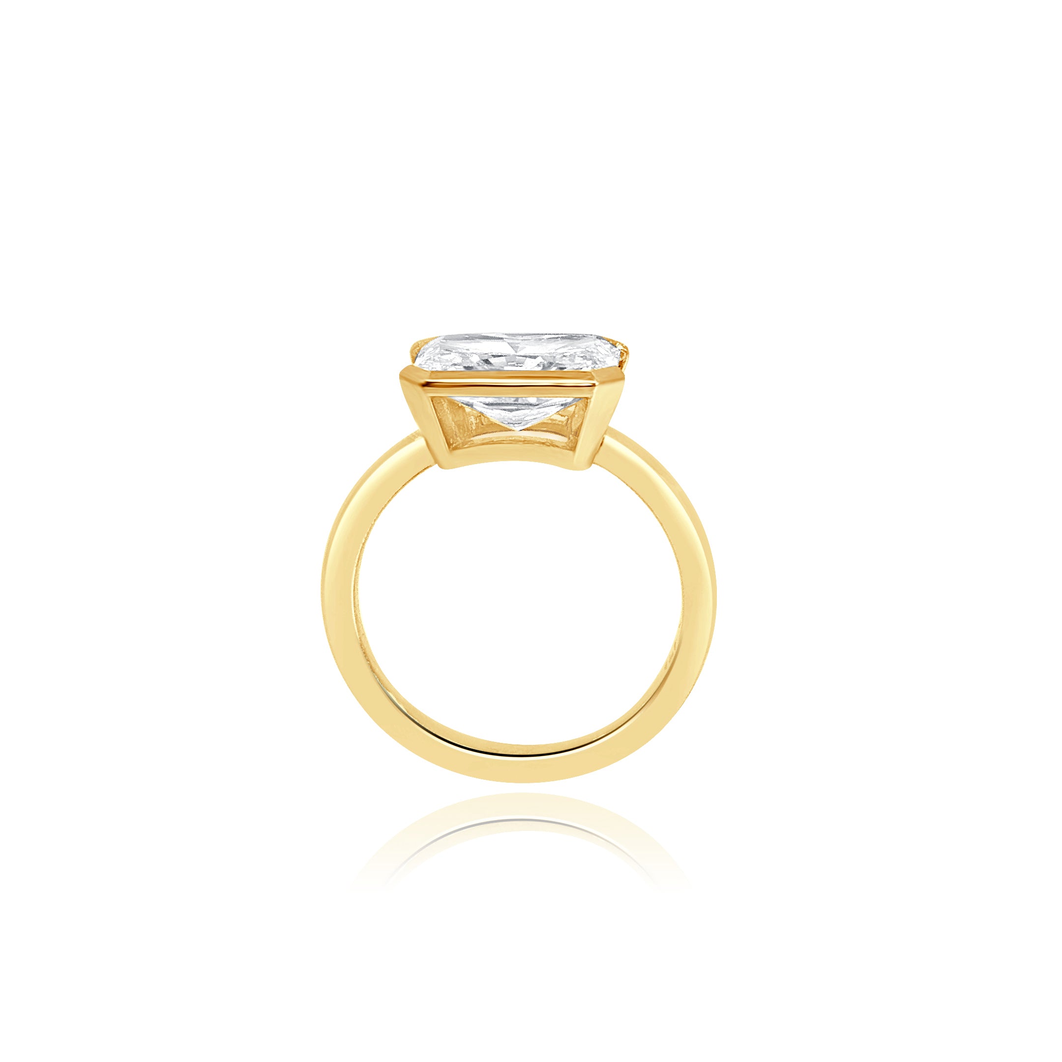 LAB GROWN RADIANT CUT EAST-WEST ENGAGEMENT RING