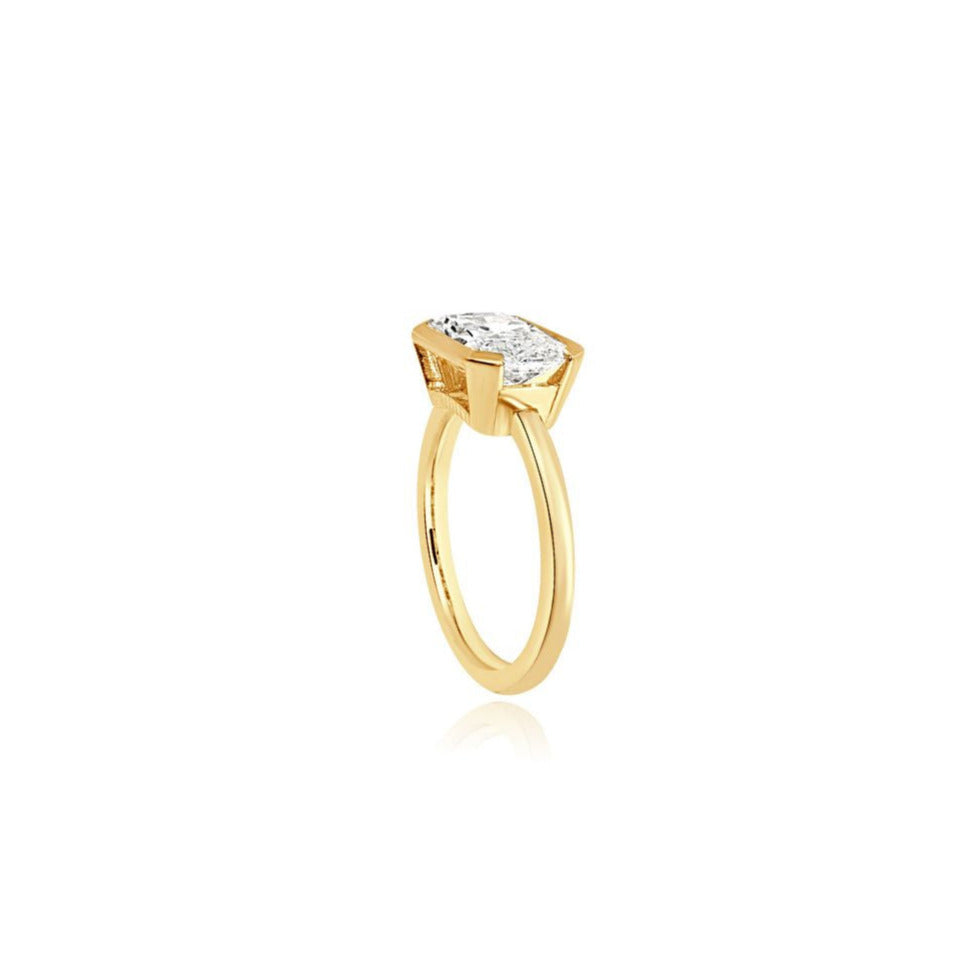 LAB GROWN RADIANT CUT EAST-WEST ENGAGEMENT RING
