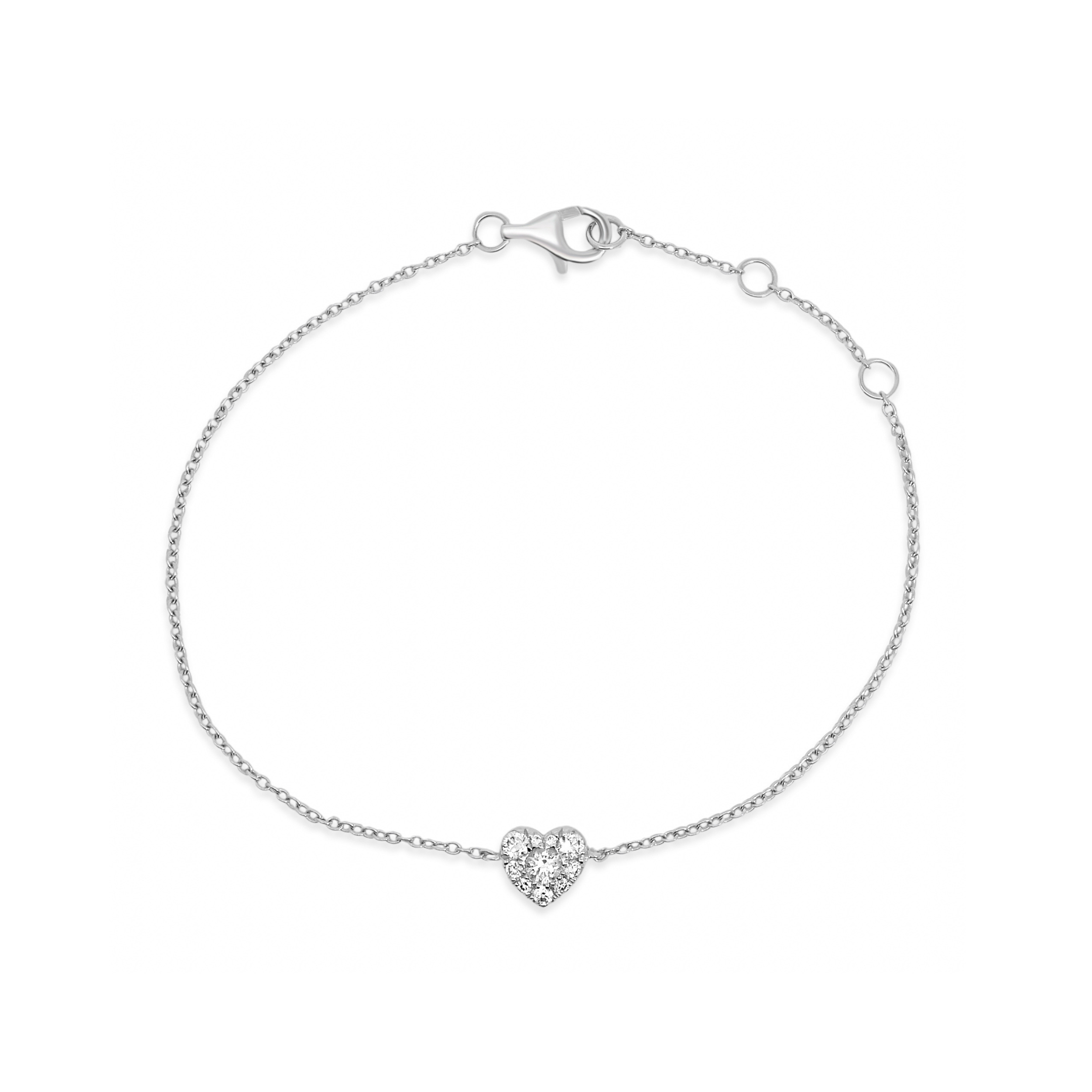 WHITE GOLD HEART BRACELET