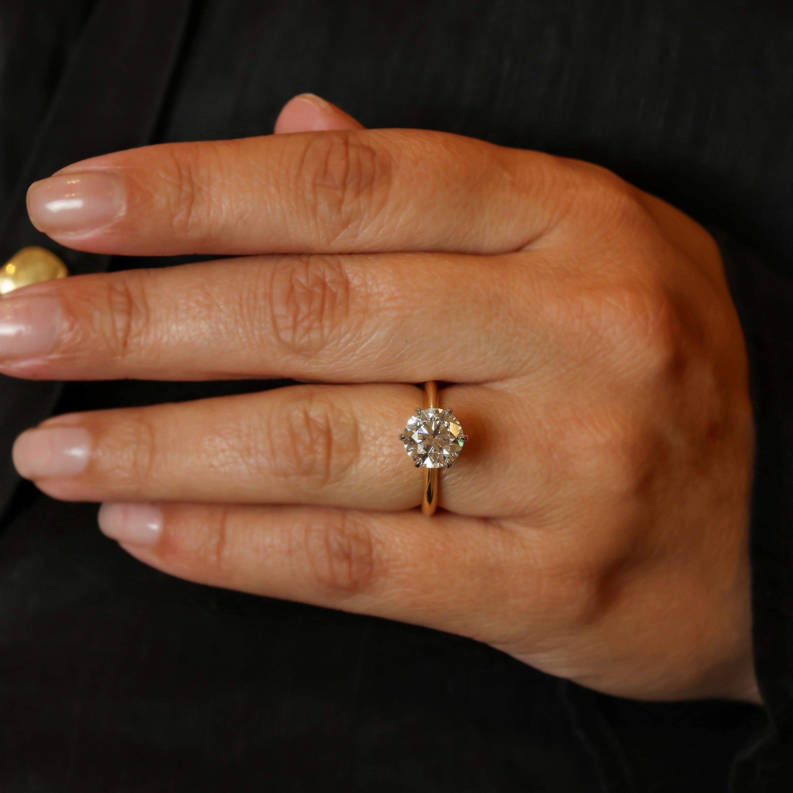 LAB GROWN ROUND BRILLIANT CUT DIAMOND SOLITAIRE ENGAGEMENT RING