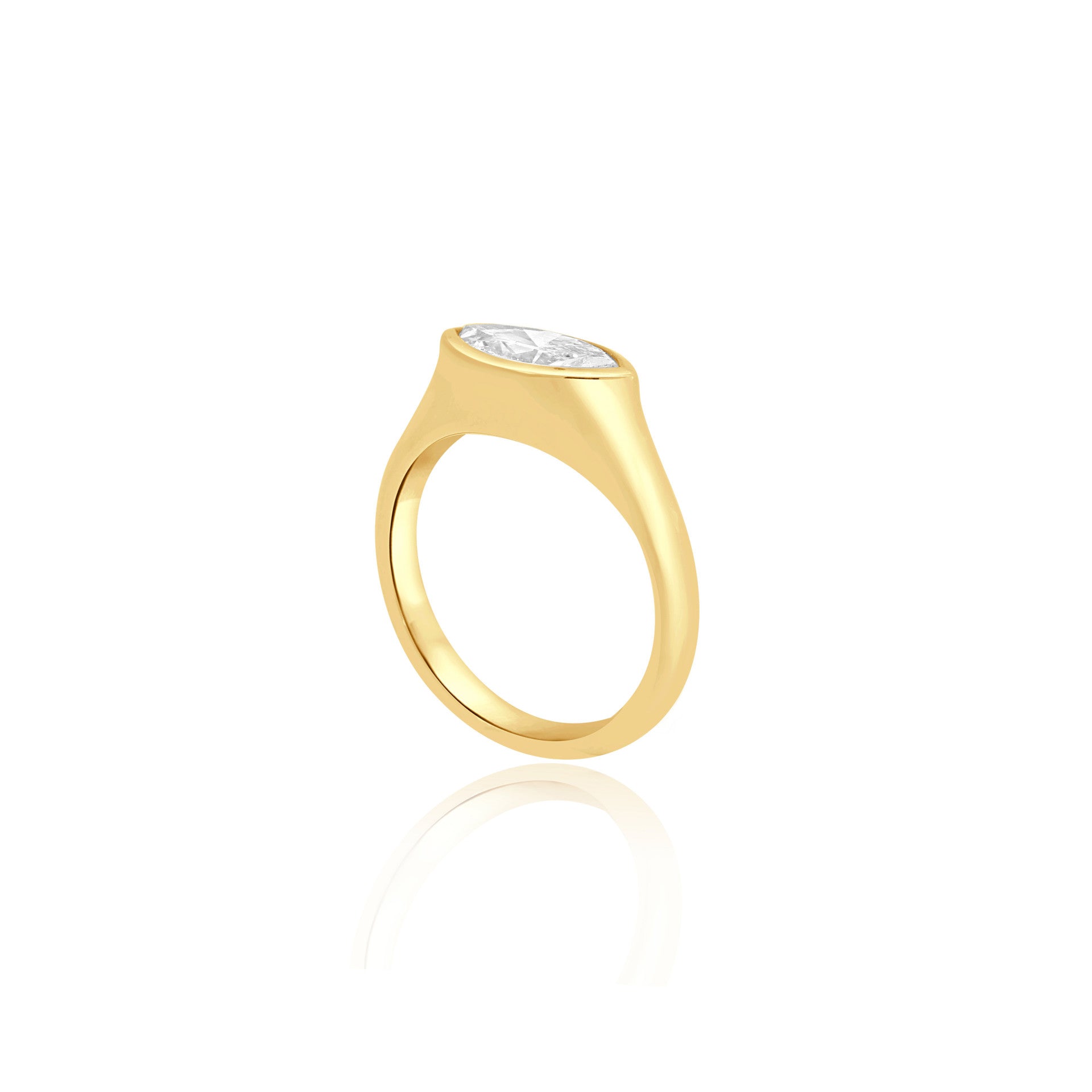 NATURAL MARQUISE CUT EAST-WEST ENGAGEMENT RING