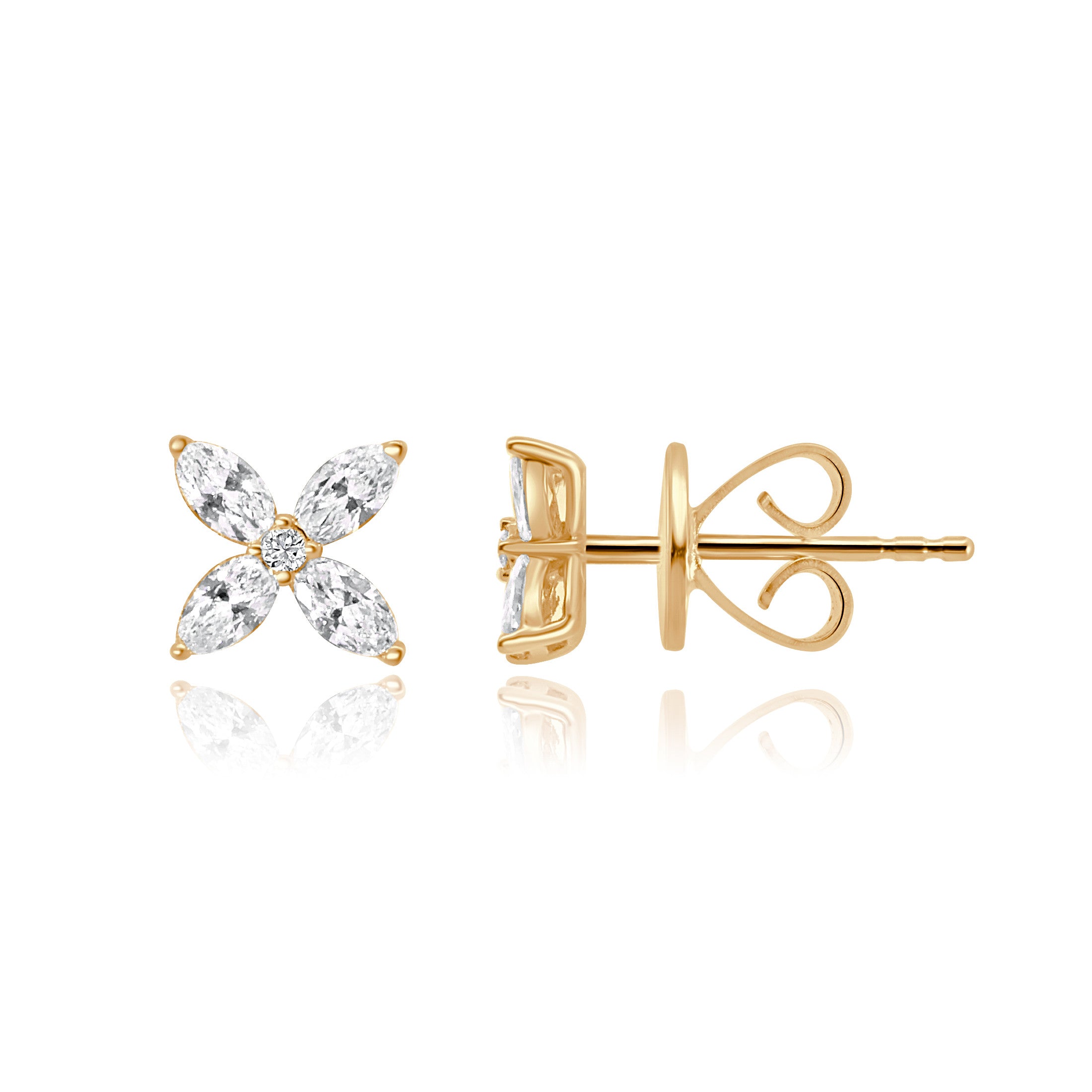 PETITE MARQUISE FLOWER STUDS 0.27CT