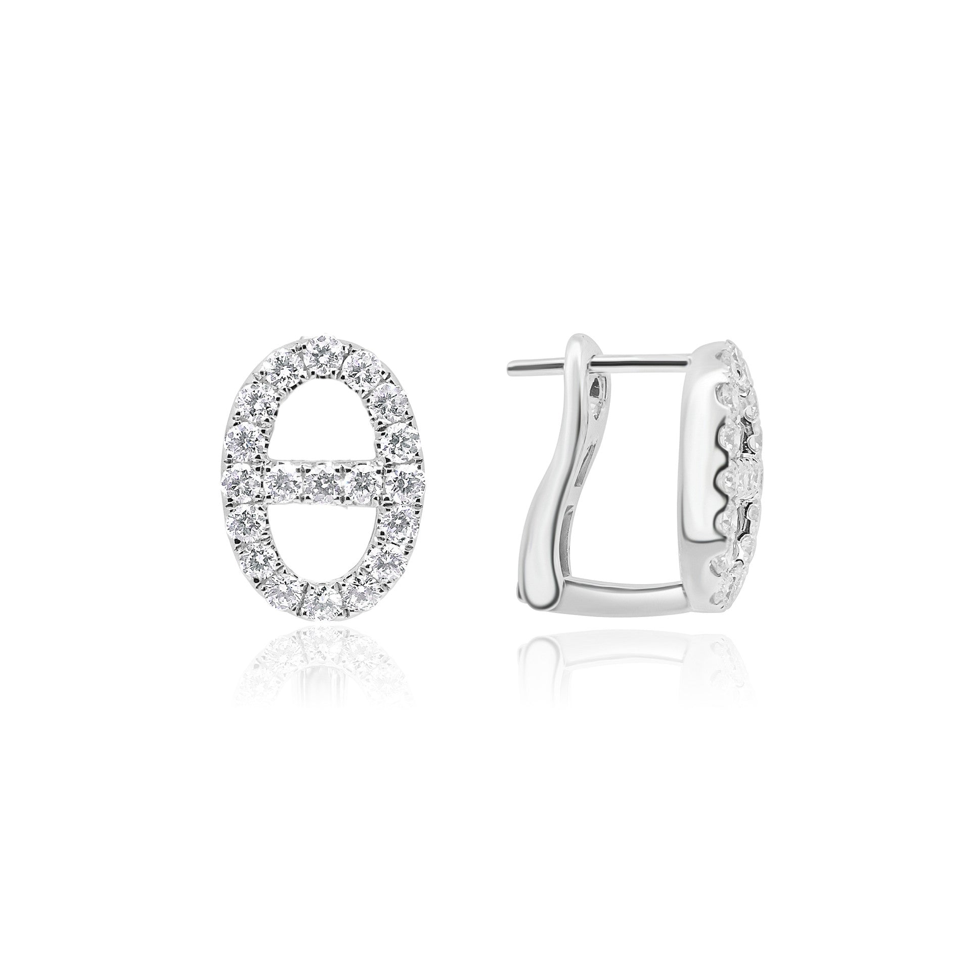 OVAL LINK DIAMOND EARRINGS