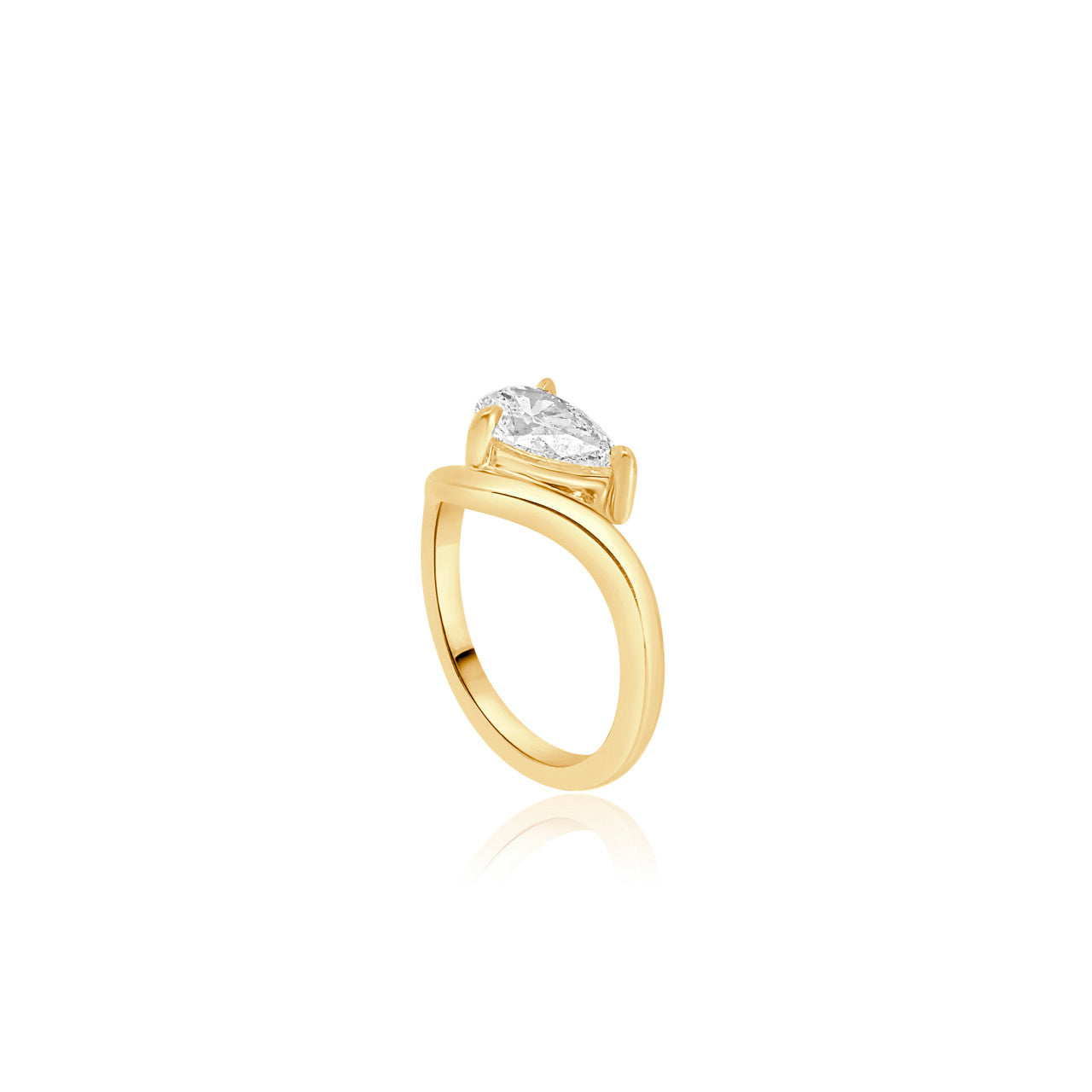 PEAR DIAMOND FLUID ENGAGEMENT RING