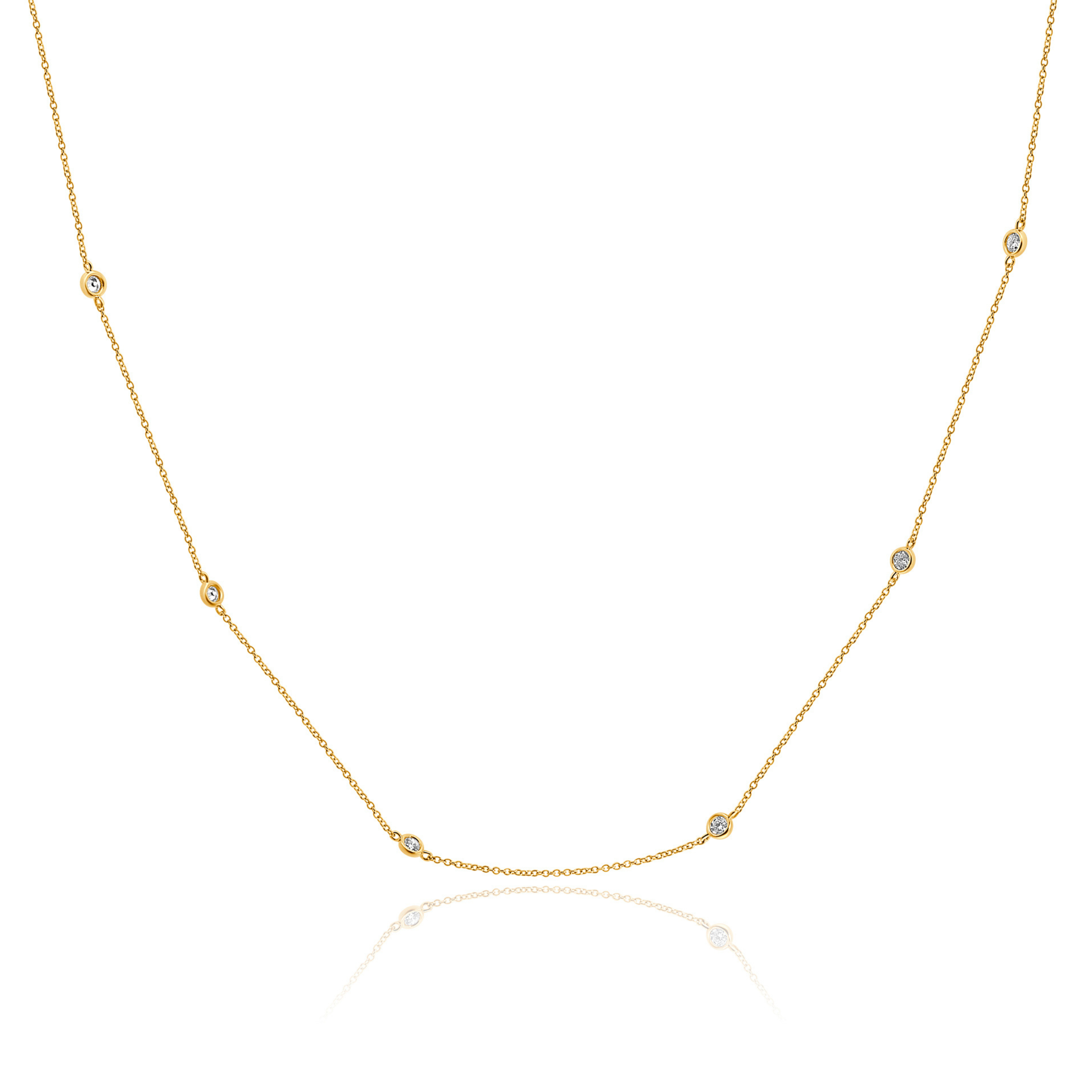 PETITE BEZEL SET DIAMOND NECKLACE