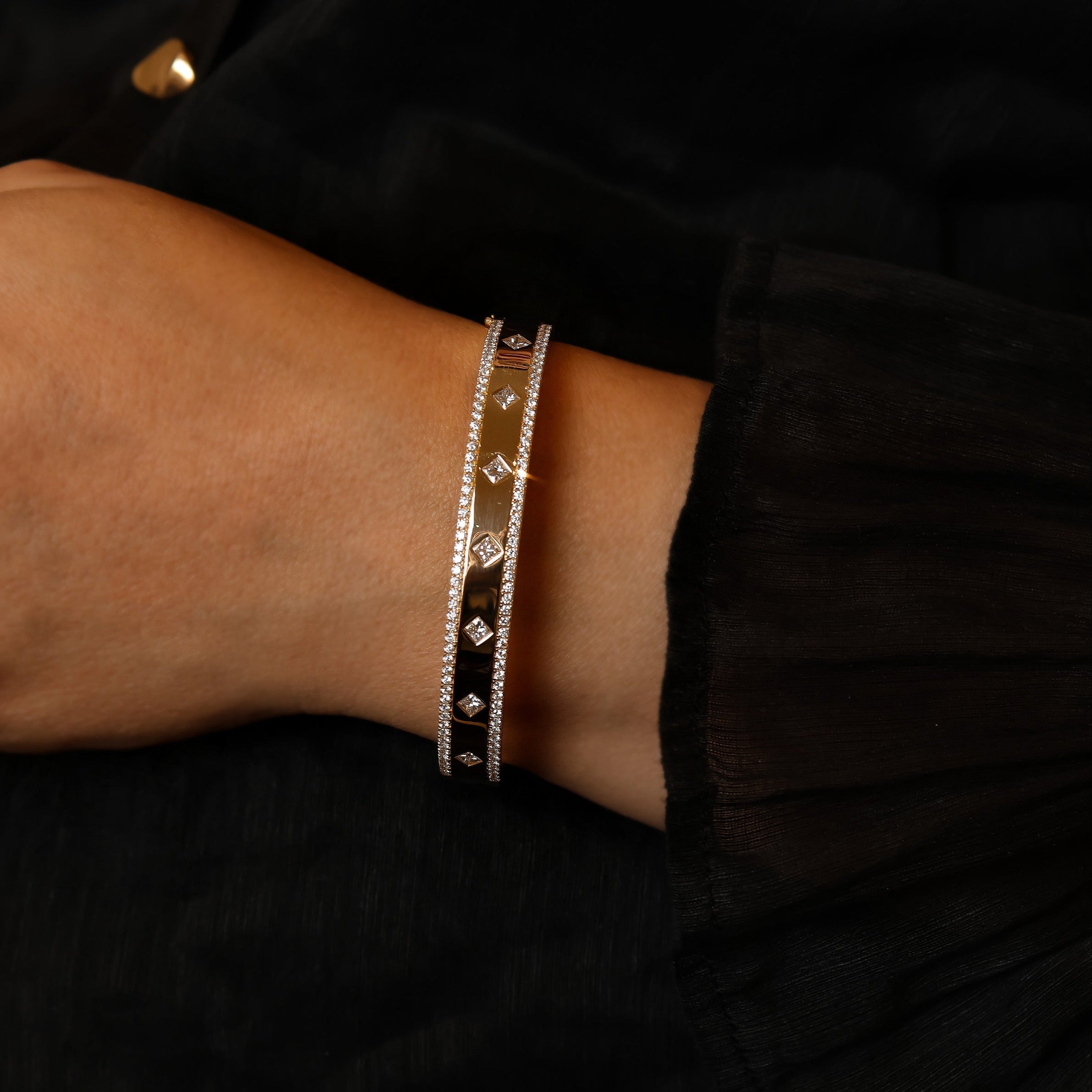 PRINCESS CUT DIAMOND BANGLE