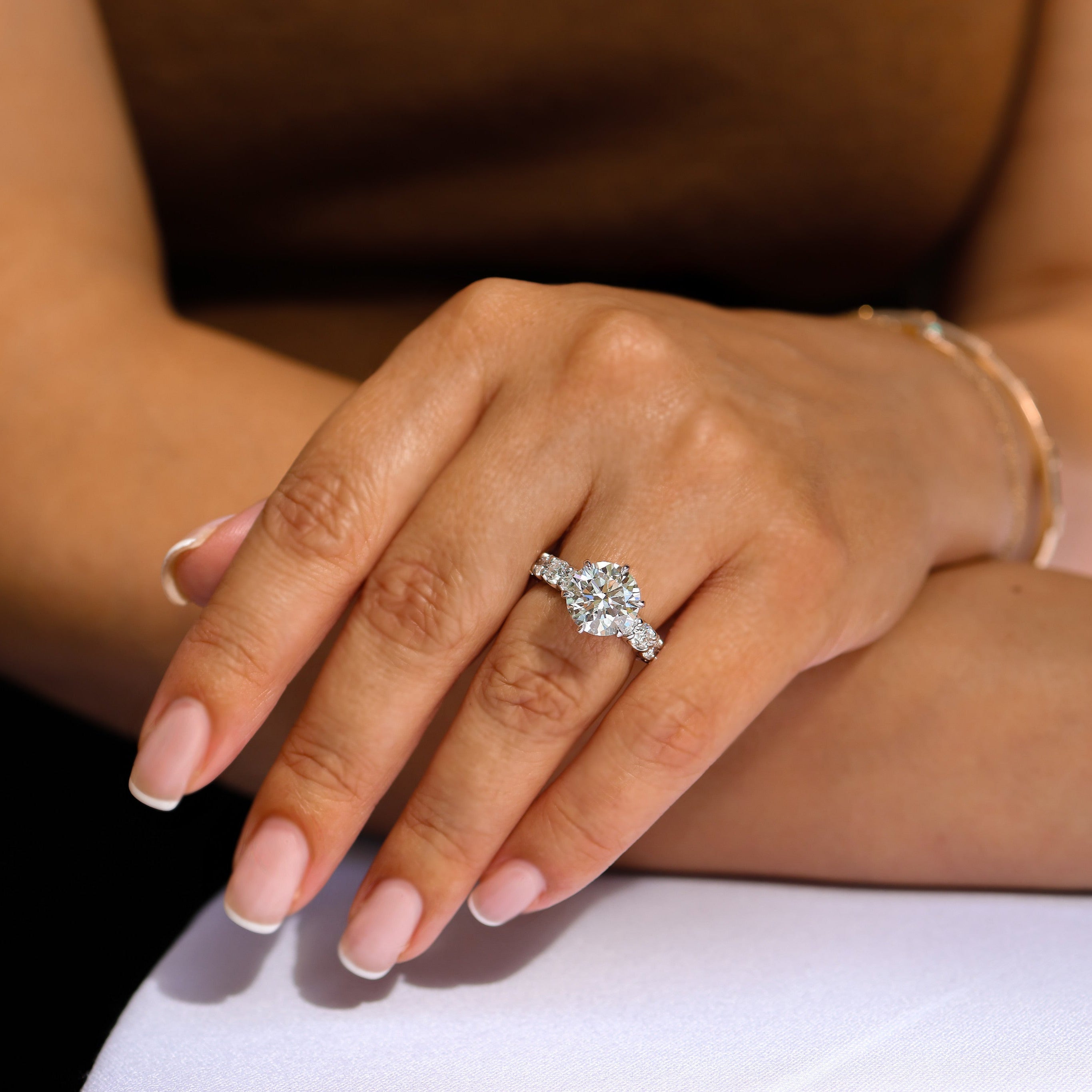LAB GROWN DIAMOND SHARED CLAW ENGAGEMENT RING