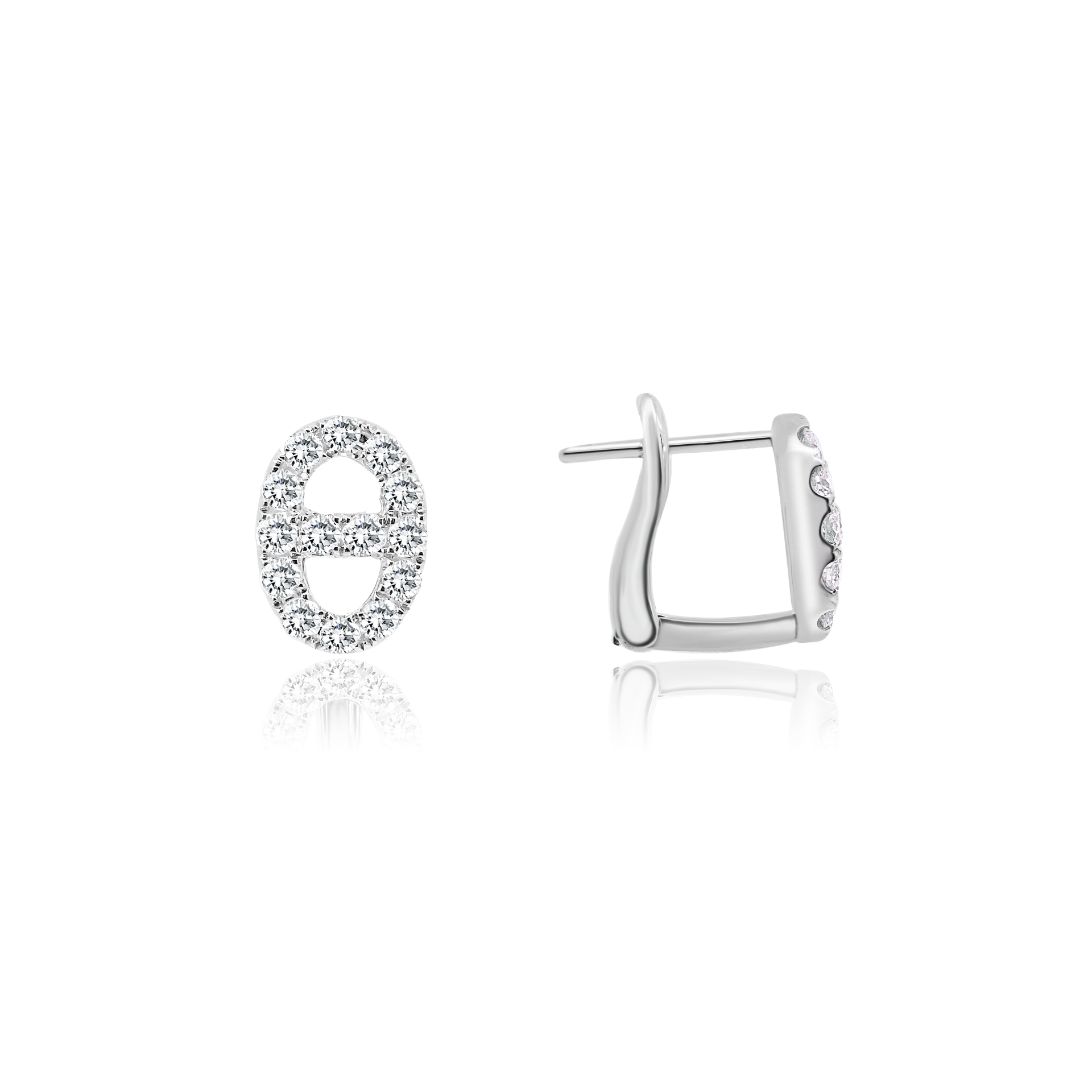 PETITE OVAL LINK DIAMOND EARRINGS