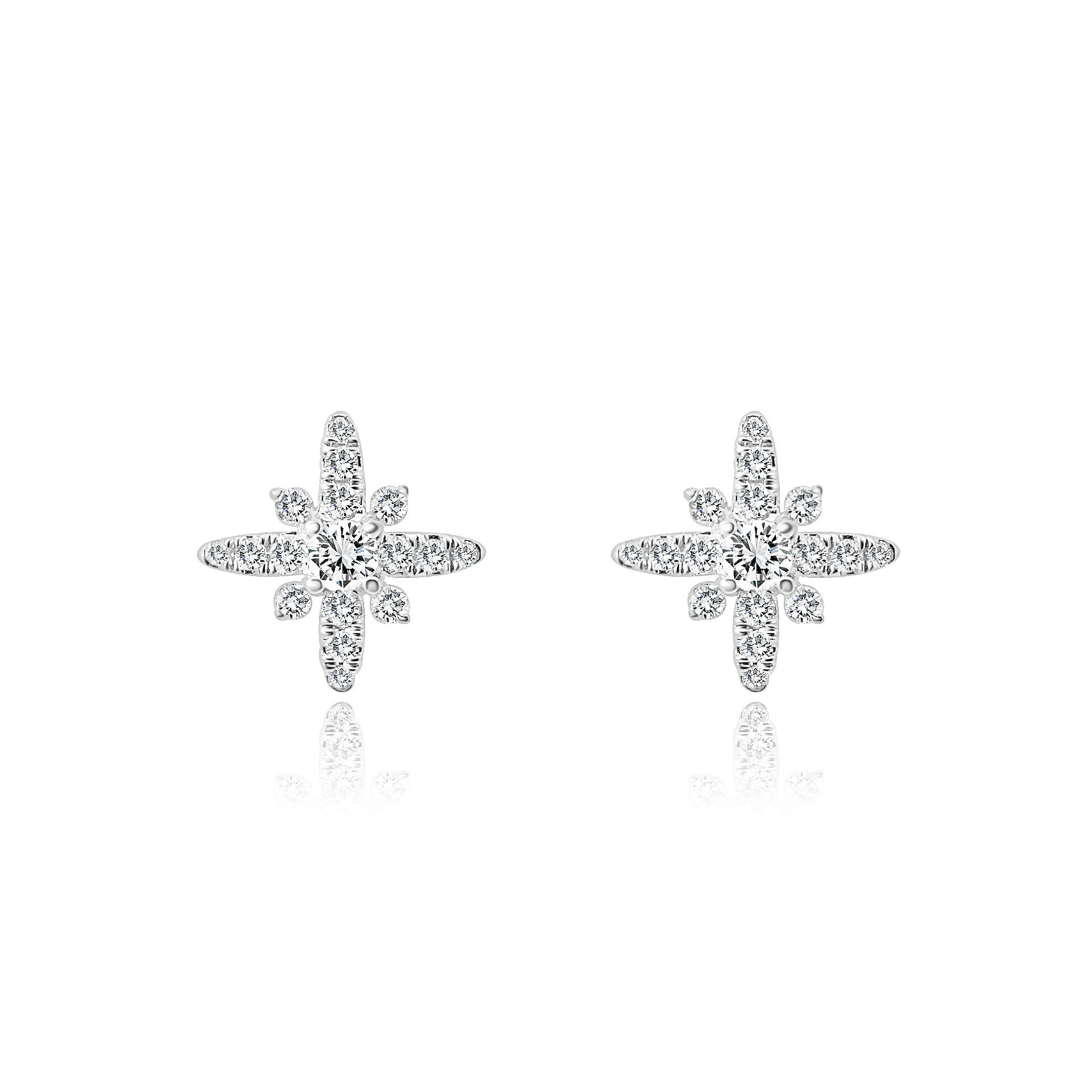 WHITE GOLD STARBURST STUDS