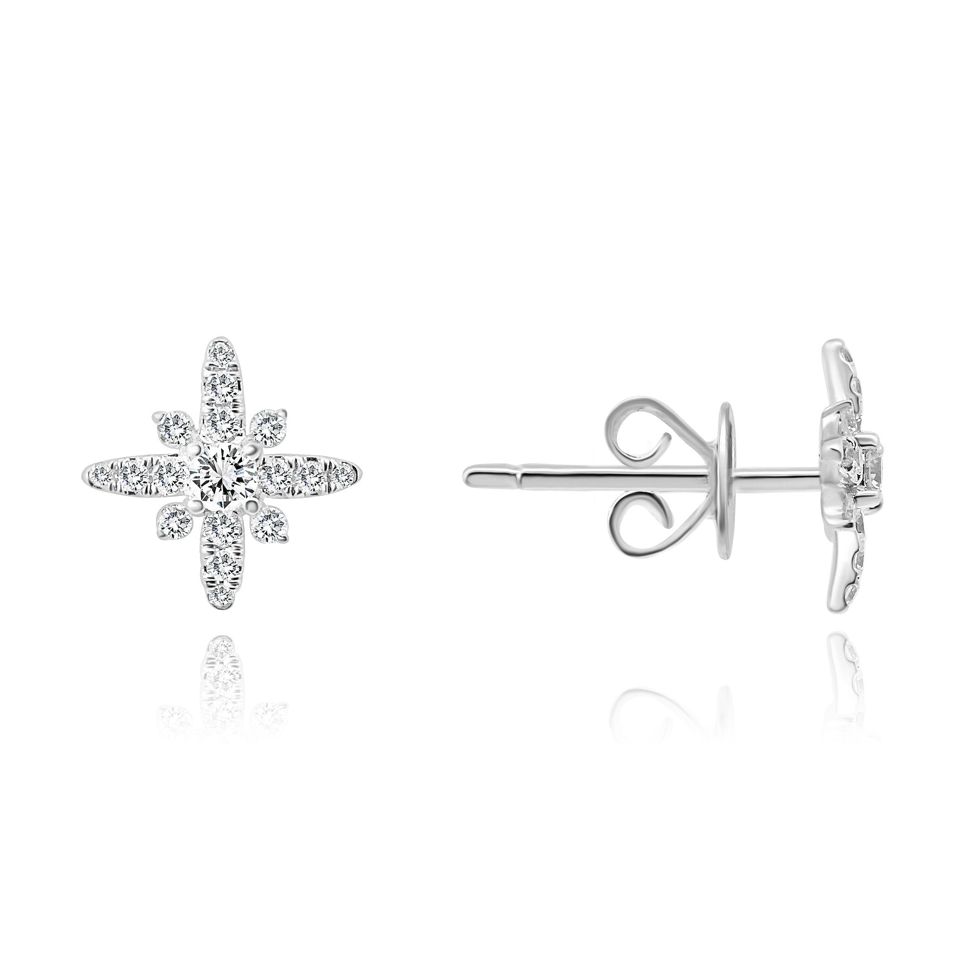 WHITE GOLD STARBURST STUDS
