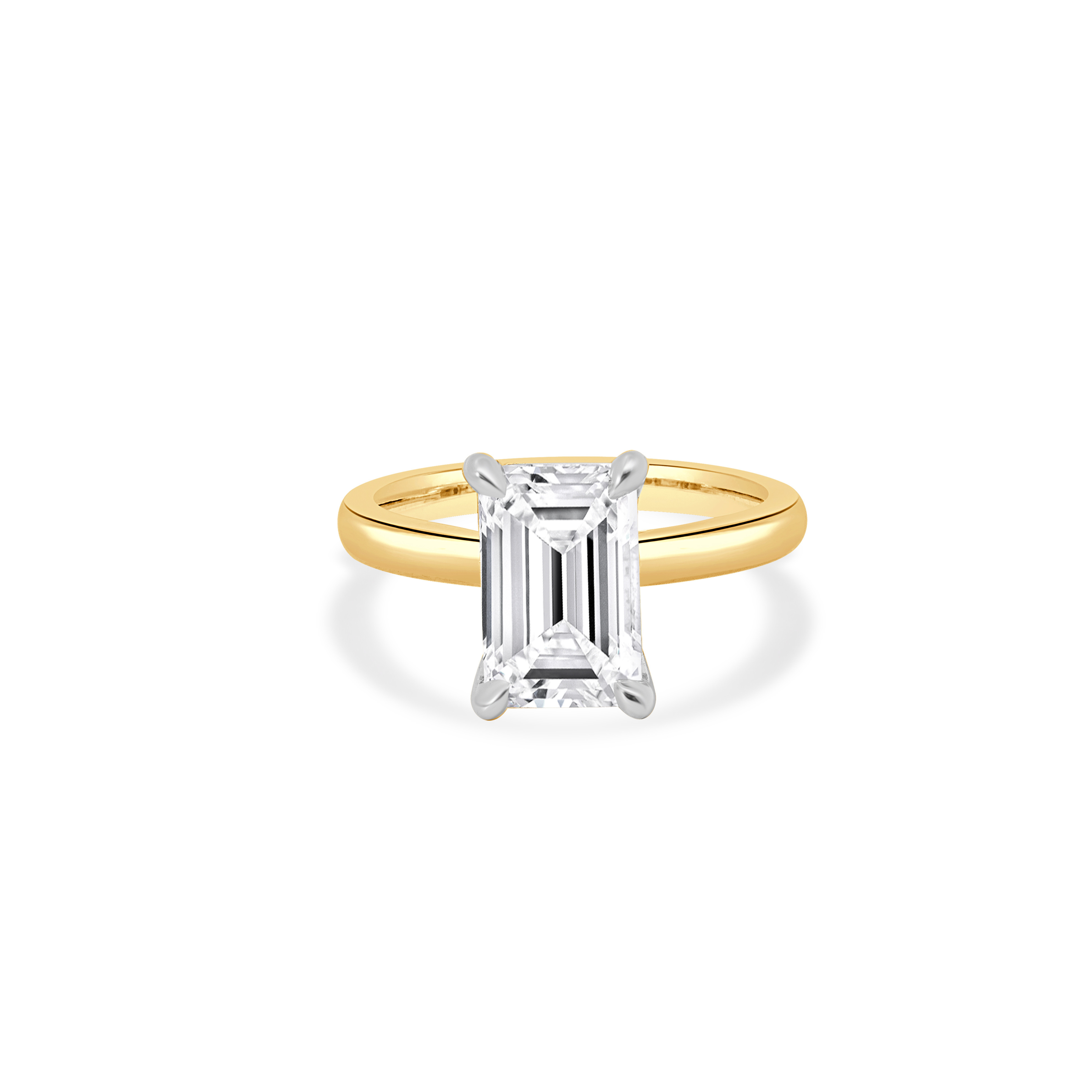 LAB GROWN EMERALD CUT SOLITAIRE ENGAGEMENT RING