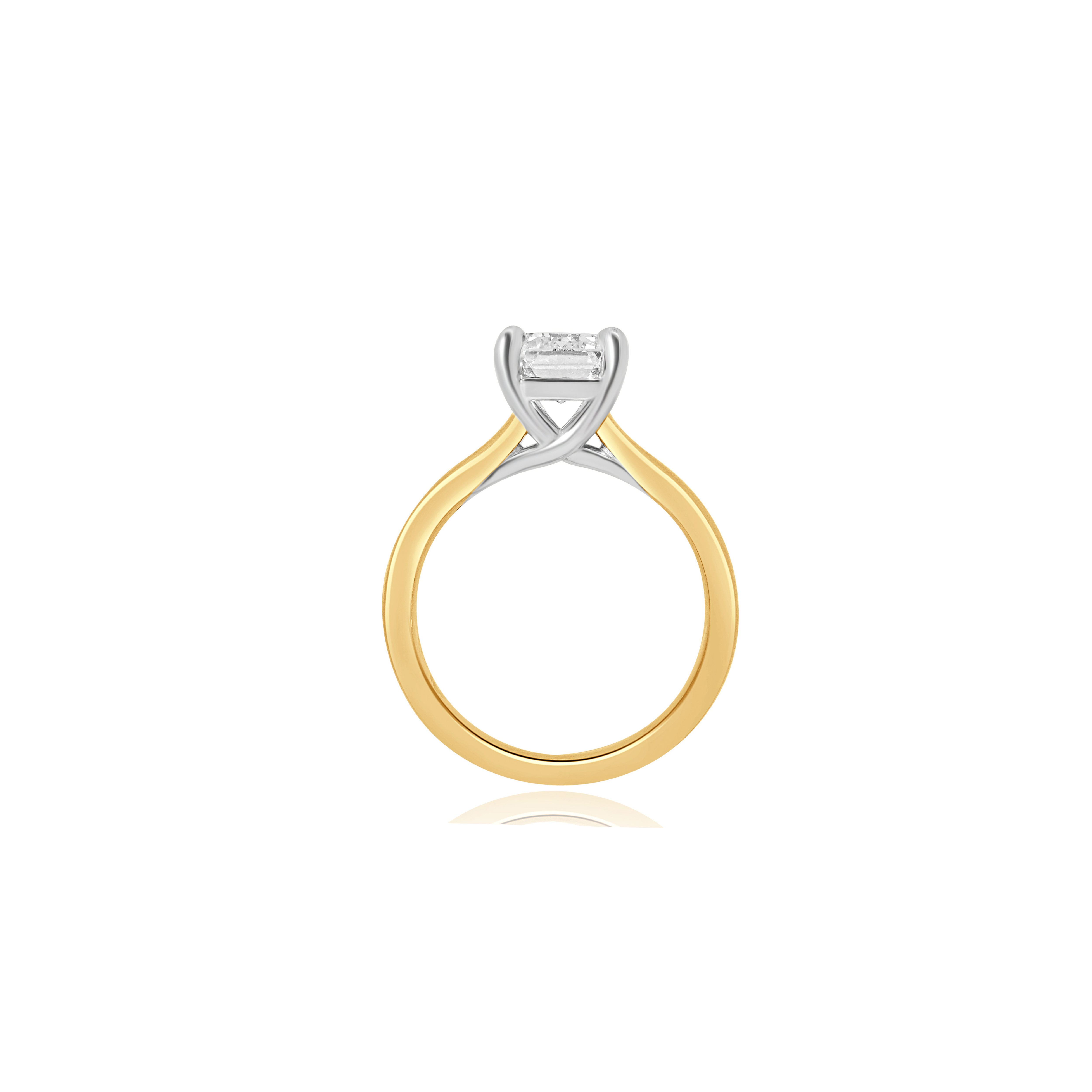 LAB GROWN EMERALD CUT SOLITAIRE ENGAGEMENT RING