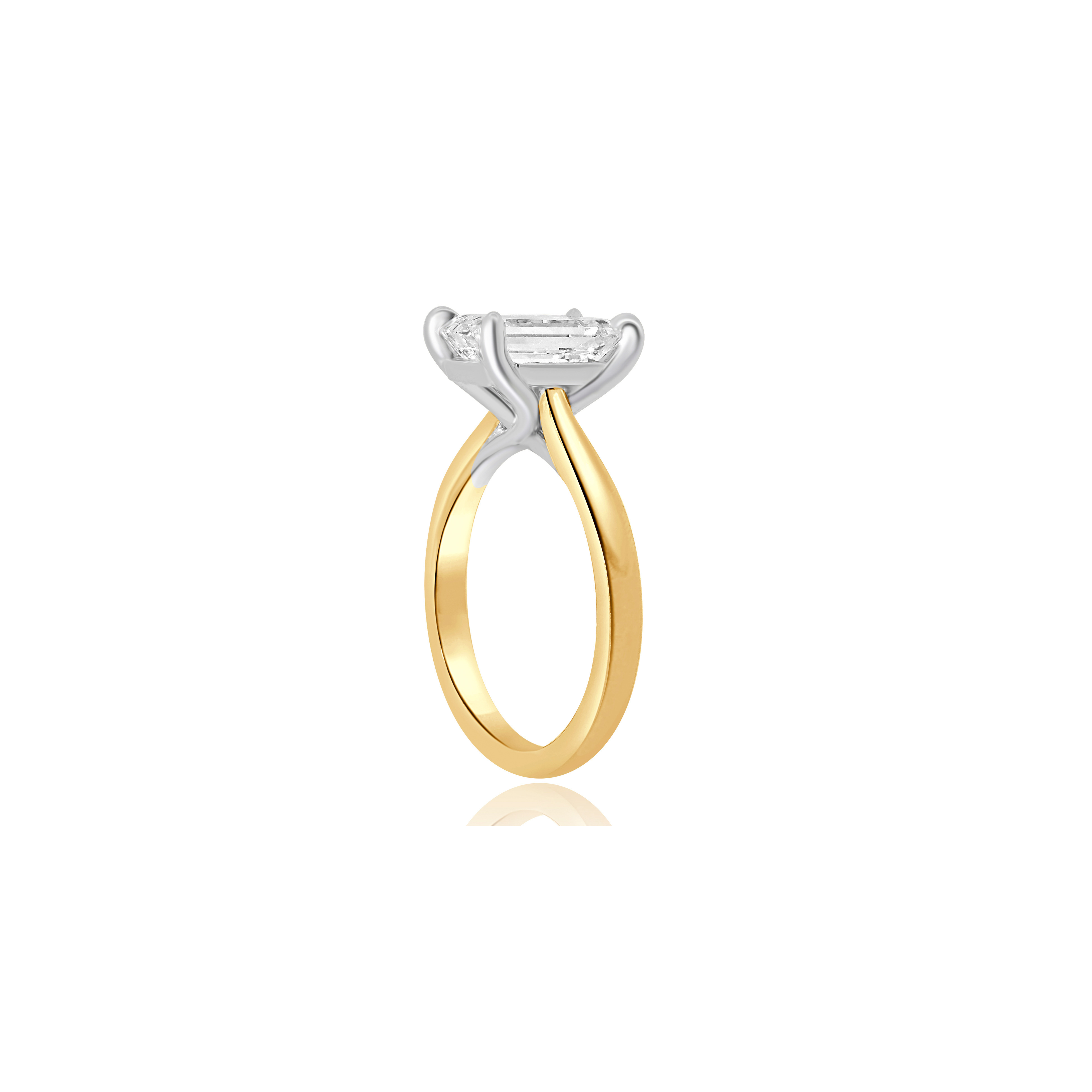 LAB GROWN EMERALD CUT SOLITAIRE ENGAGEMENT RING