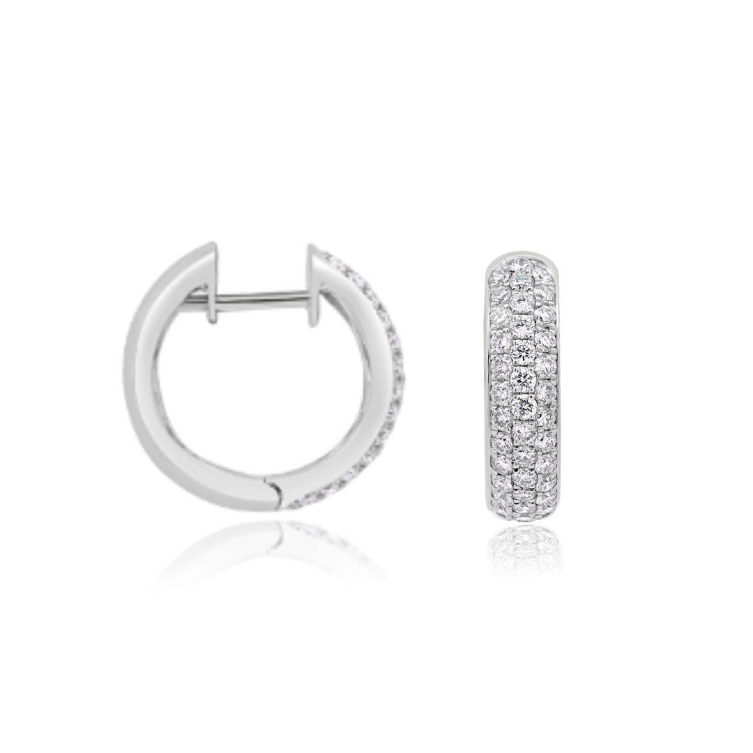 PAVE DIAMOND HOOPS 1.05CT