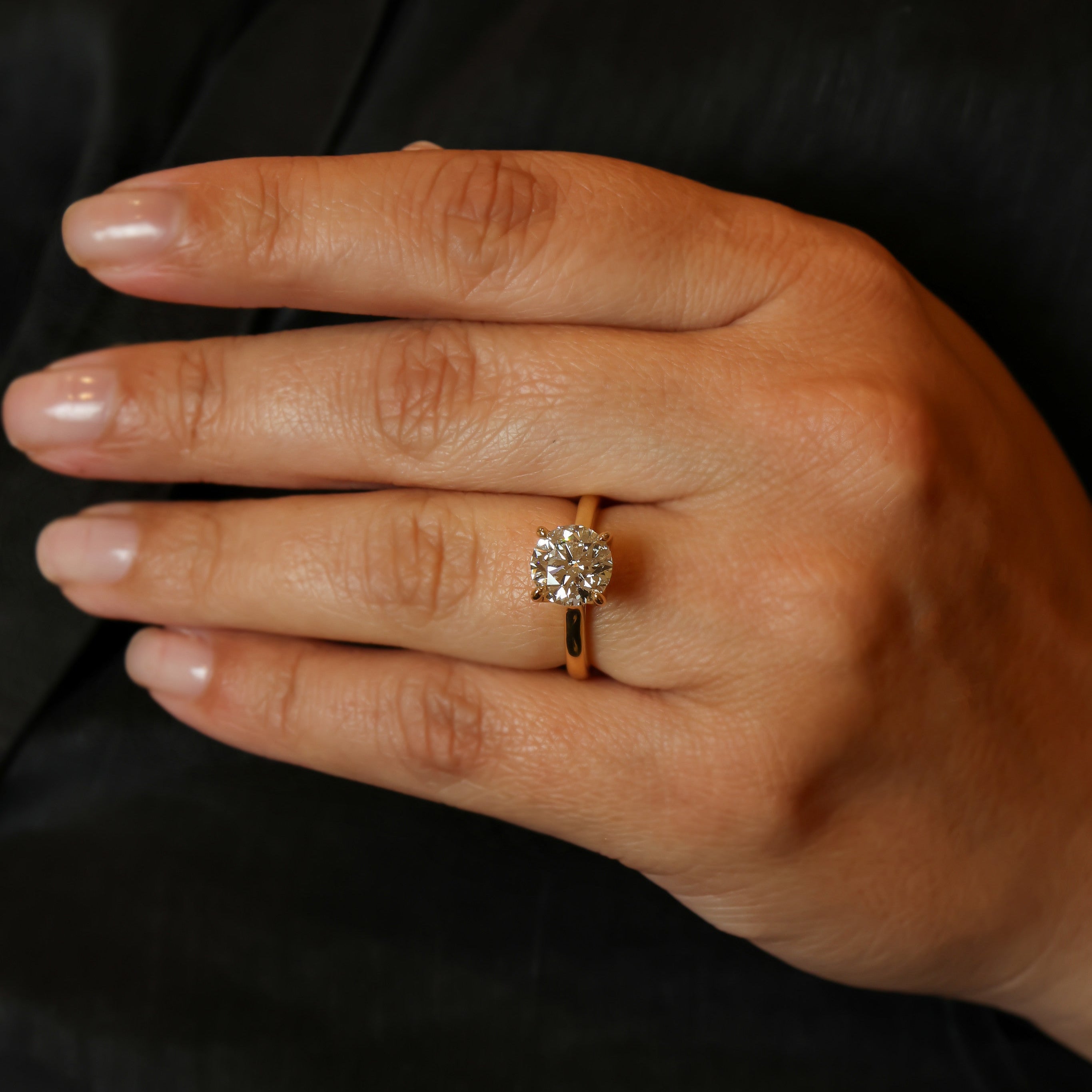 LAB GROWN ROUND DIAMOND SOLITAIRE ENGAGEMENT RING
