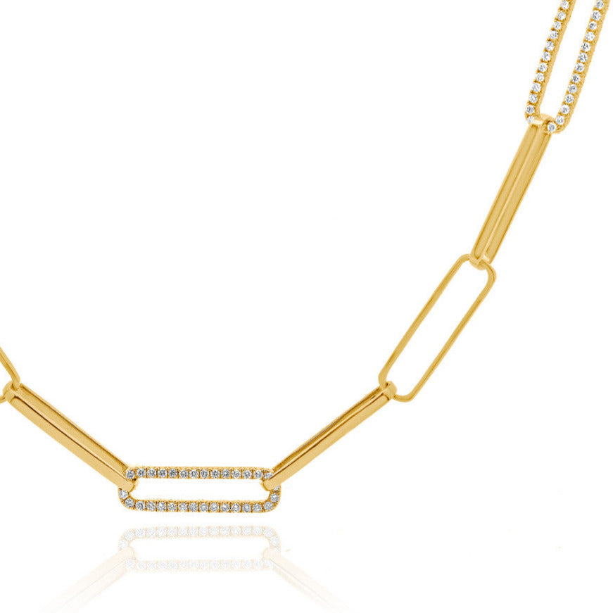 DIAMOND PAPERCLIP OPERA NECKLACE
